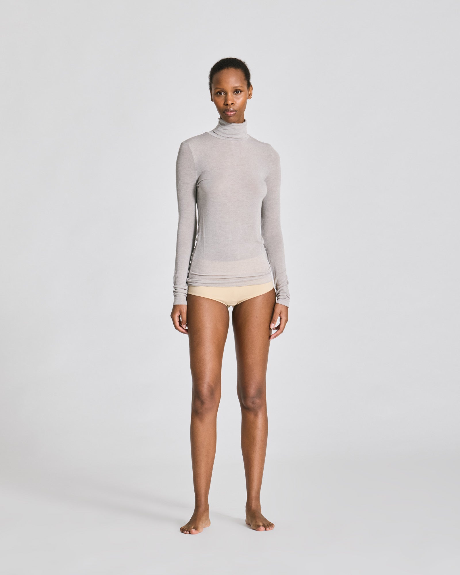 GAI+LISVA Anna Wool Turtleneck Tops & T-shirts 601 Light Grey Melange