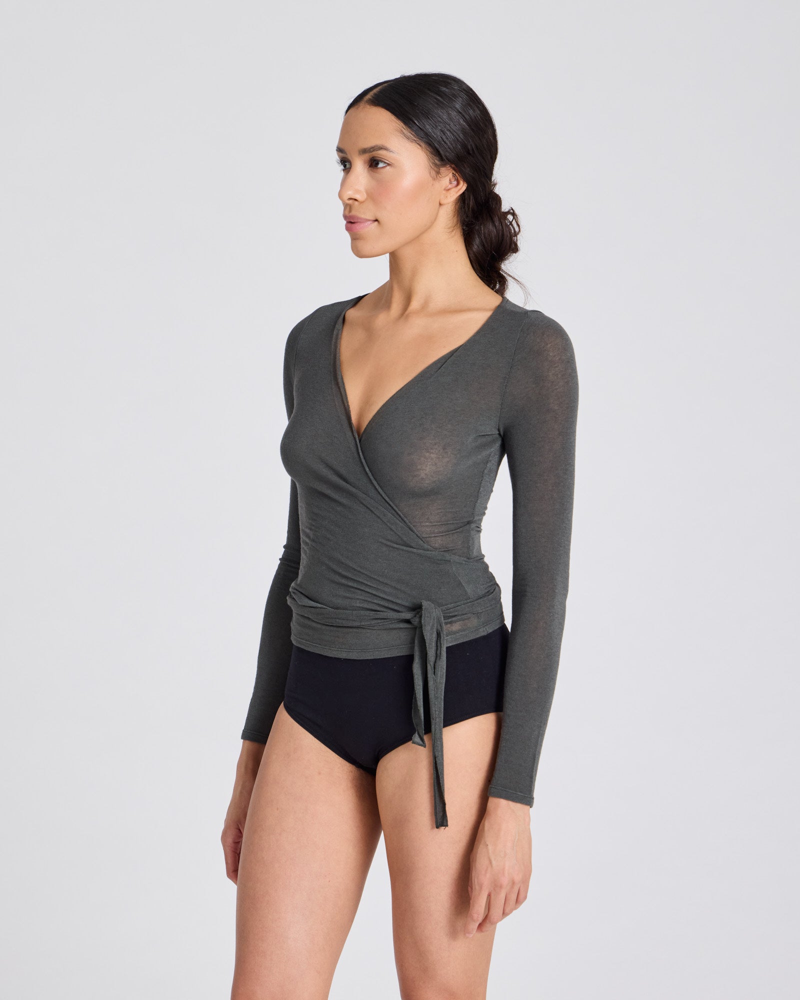 GAI+LISVA Anne Wool Wrap Top Tops & T-shirts 191 Beluga