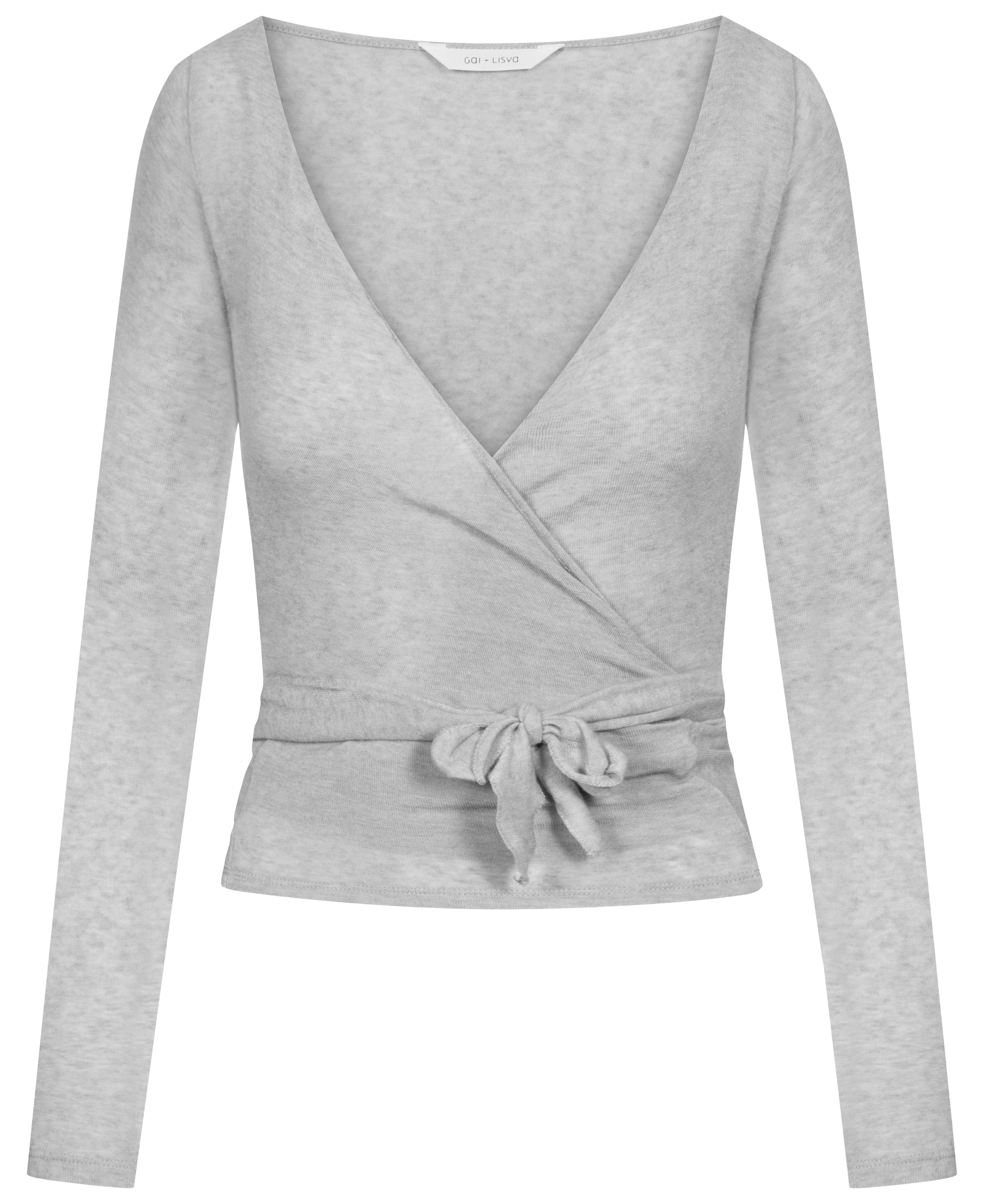 GAI+LISVA Anne Wool Wrap Top Tops & T-shirts 601 Light Grey Melange