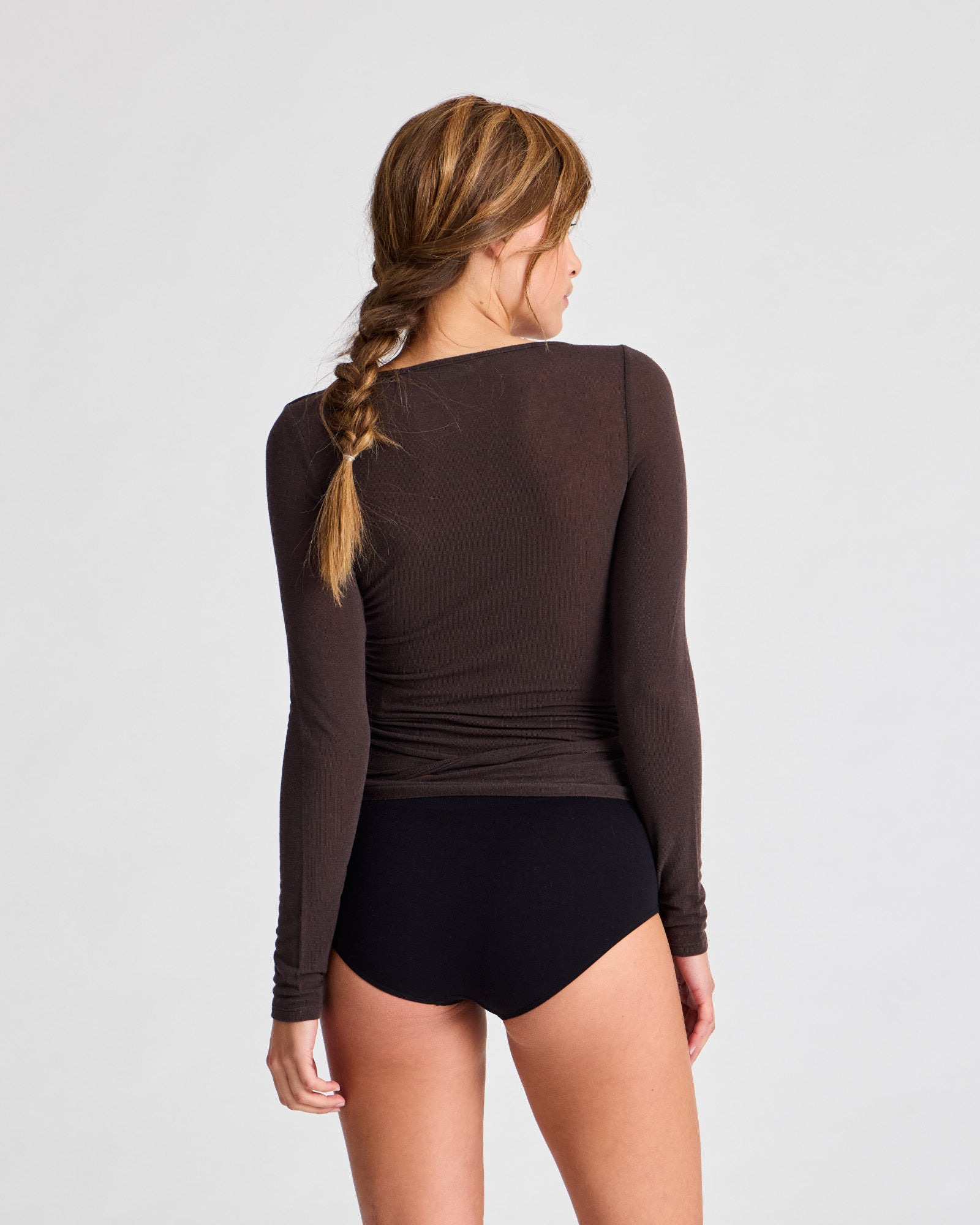 GAI+LISVA Anne Wool Wrap Top Tops & T-shirts 681 Mulch