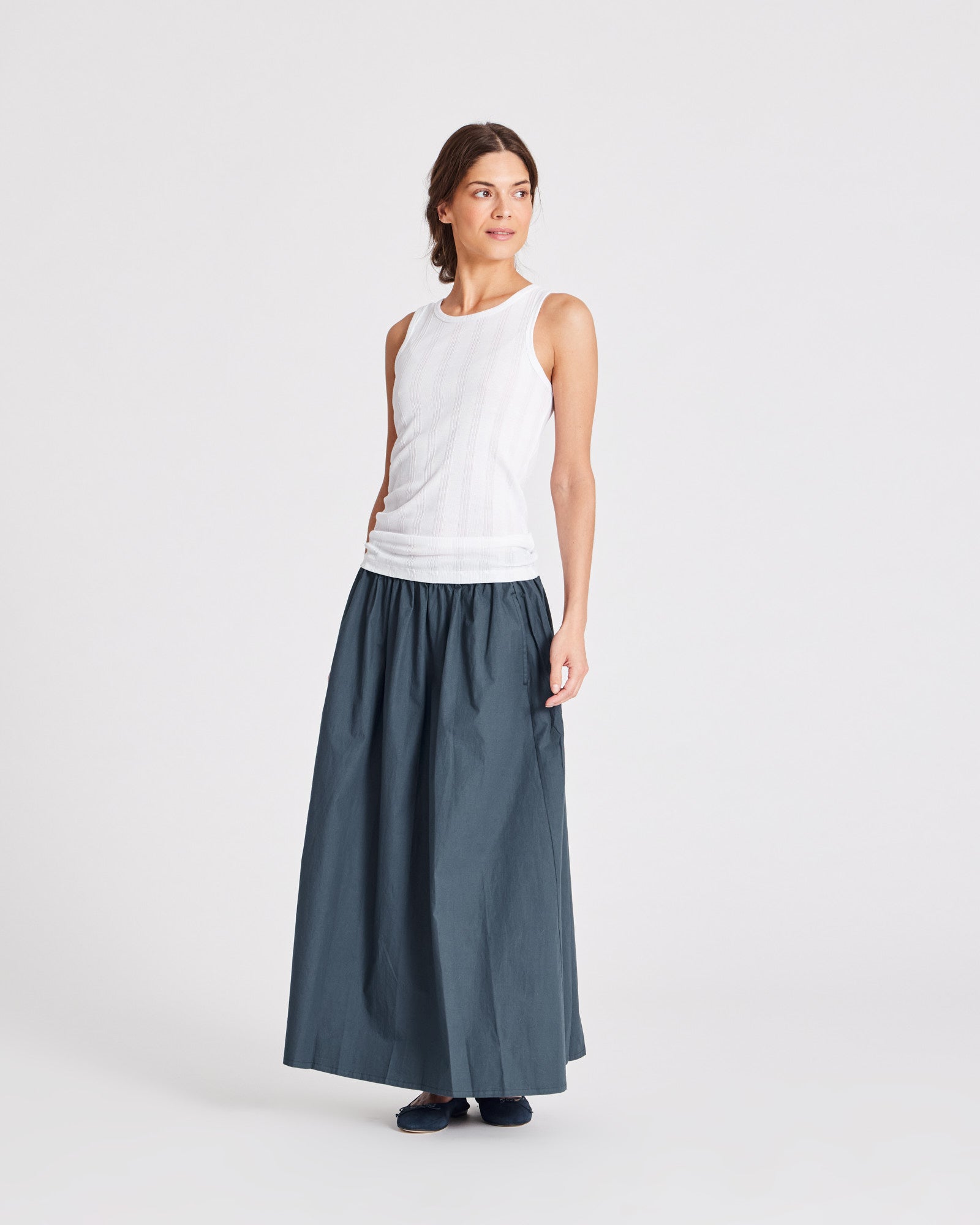 GAI+LISVA Astrid Long Skirt Poplin Dresses & Skirts 472 Denim Blue