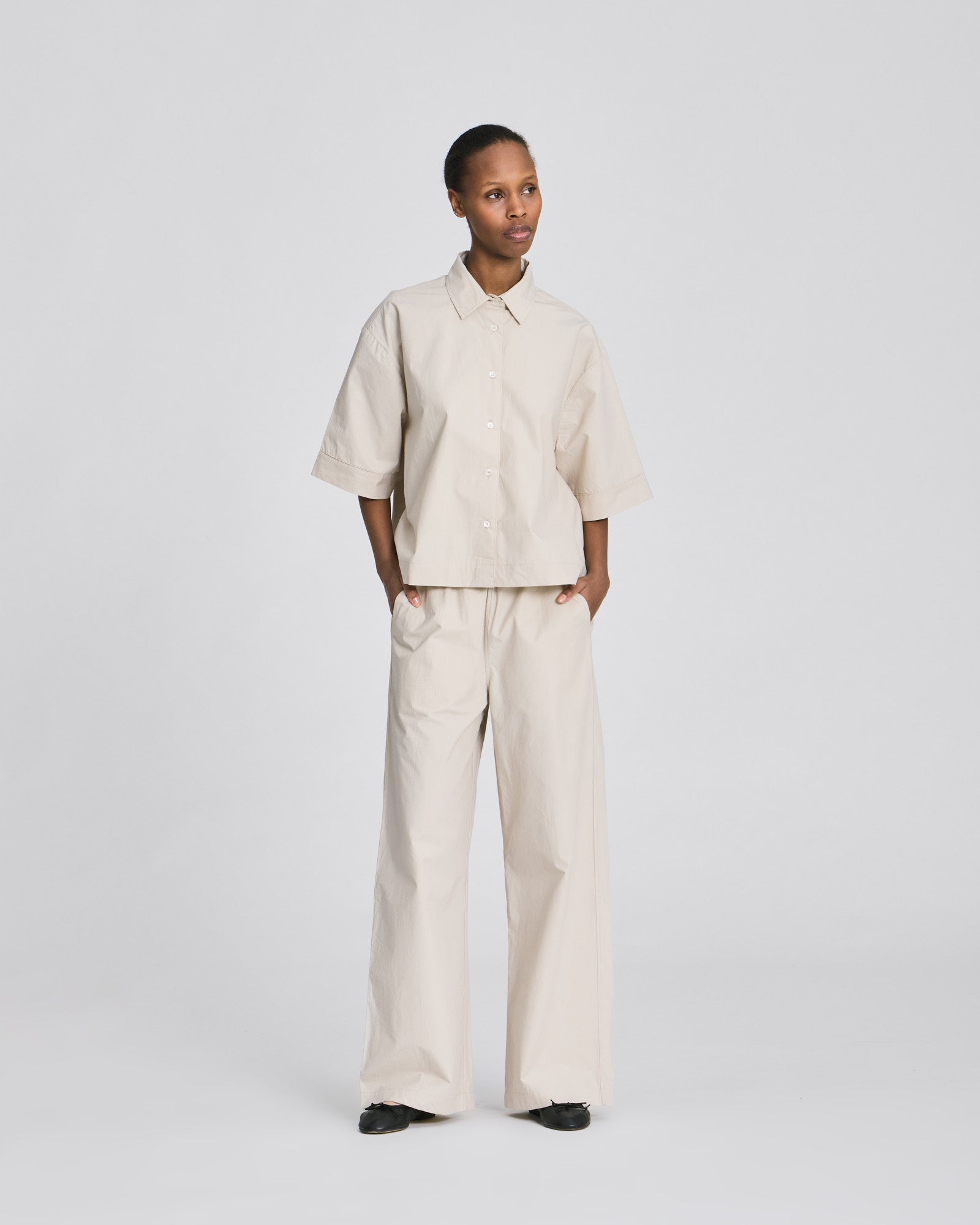 GAI+LISVA Astrid S/S Shirt Poplin Gots 243975 Shirts & Blouses 139 Ancient Grey