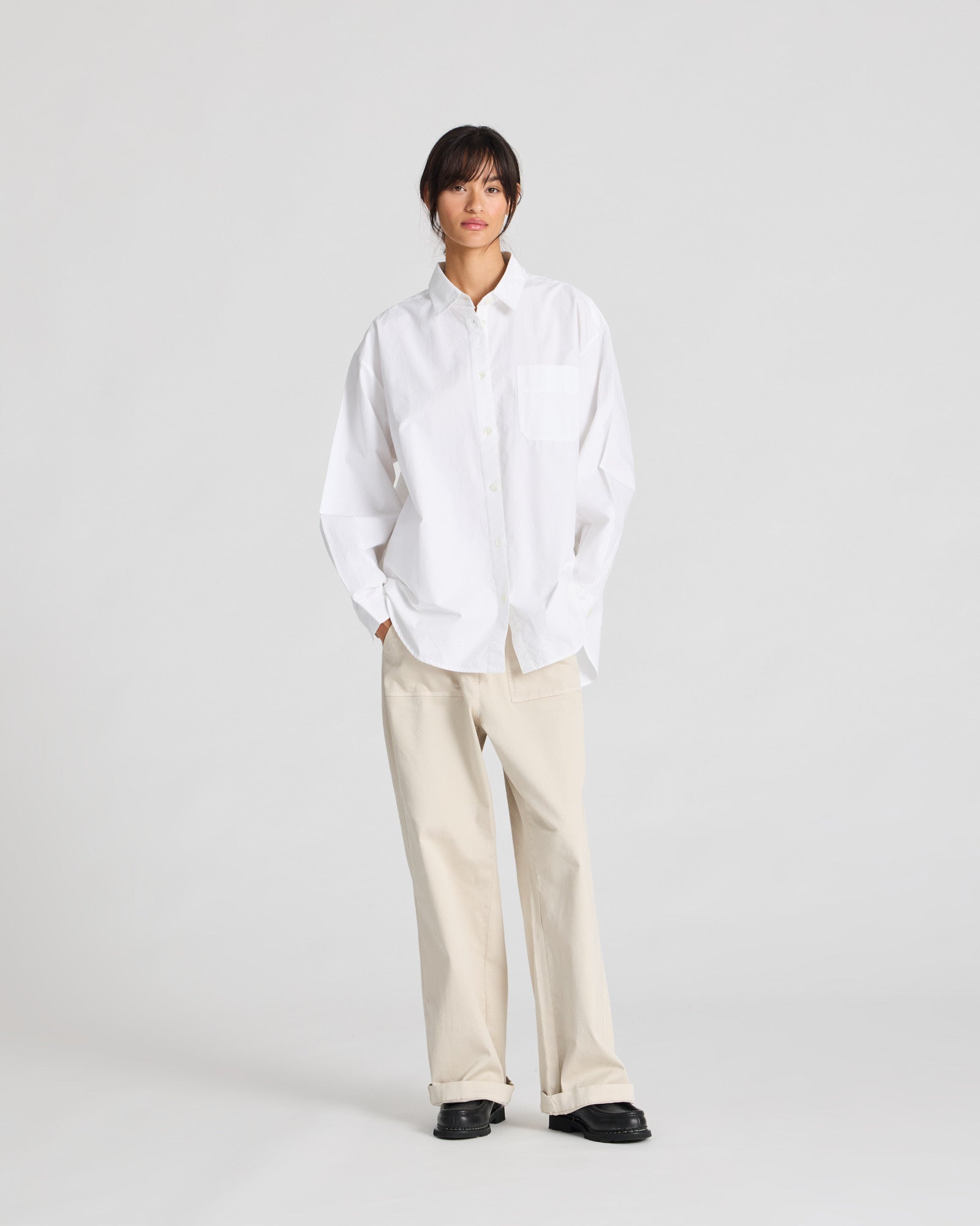 GAI+LISVA Astrid Shirt Poplin Gots 243975 Shirts & Blouses 100 White