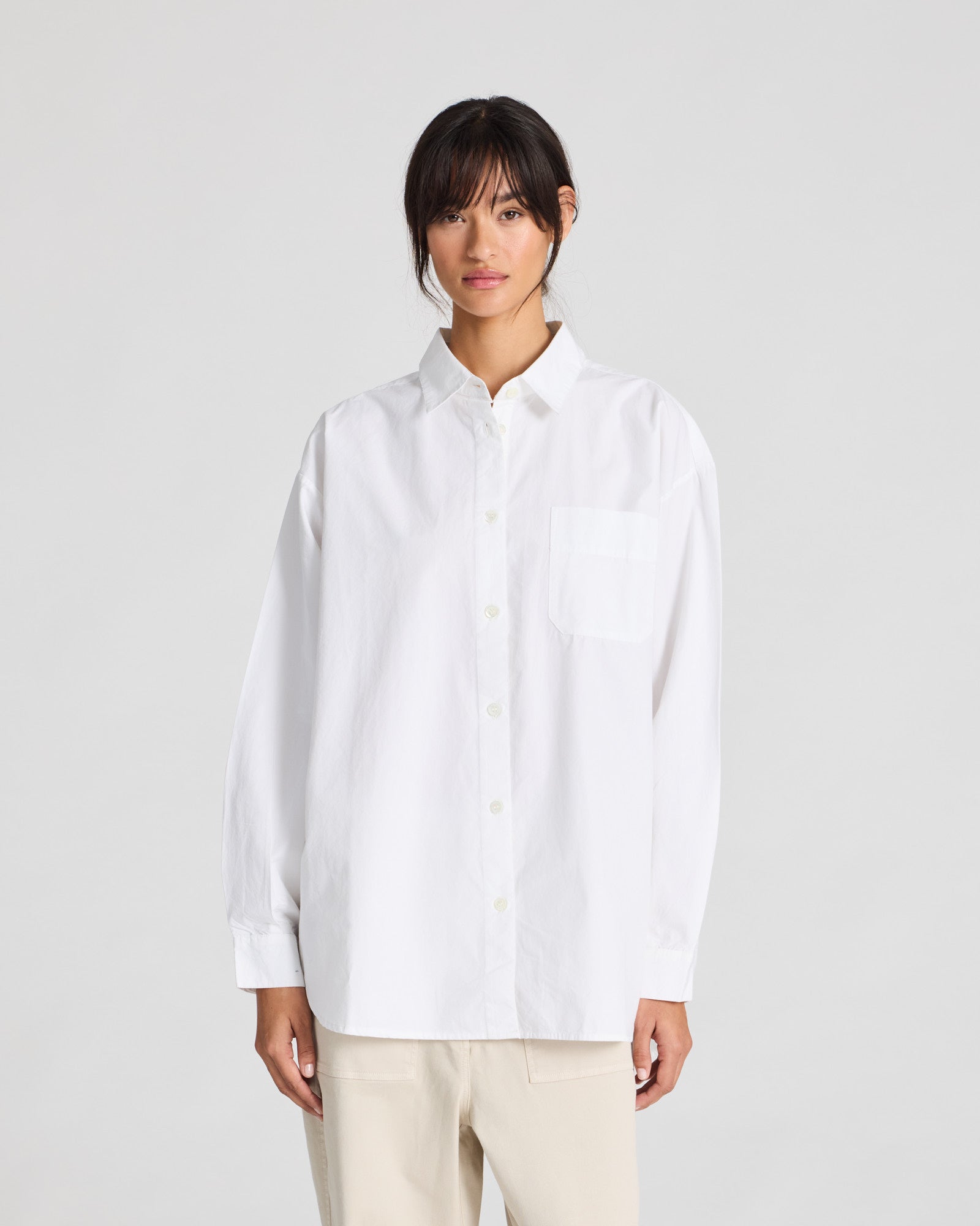 GAI+LISVA Astrid Shirt Poplin Gots 243975 Shirts & Blouses 100 White