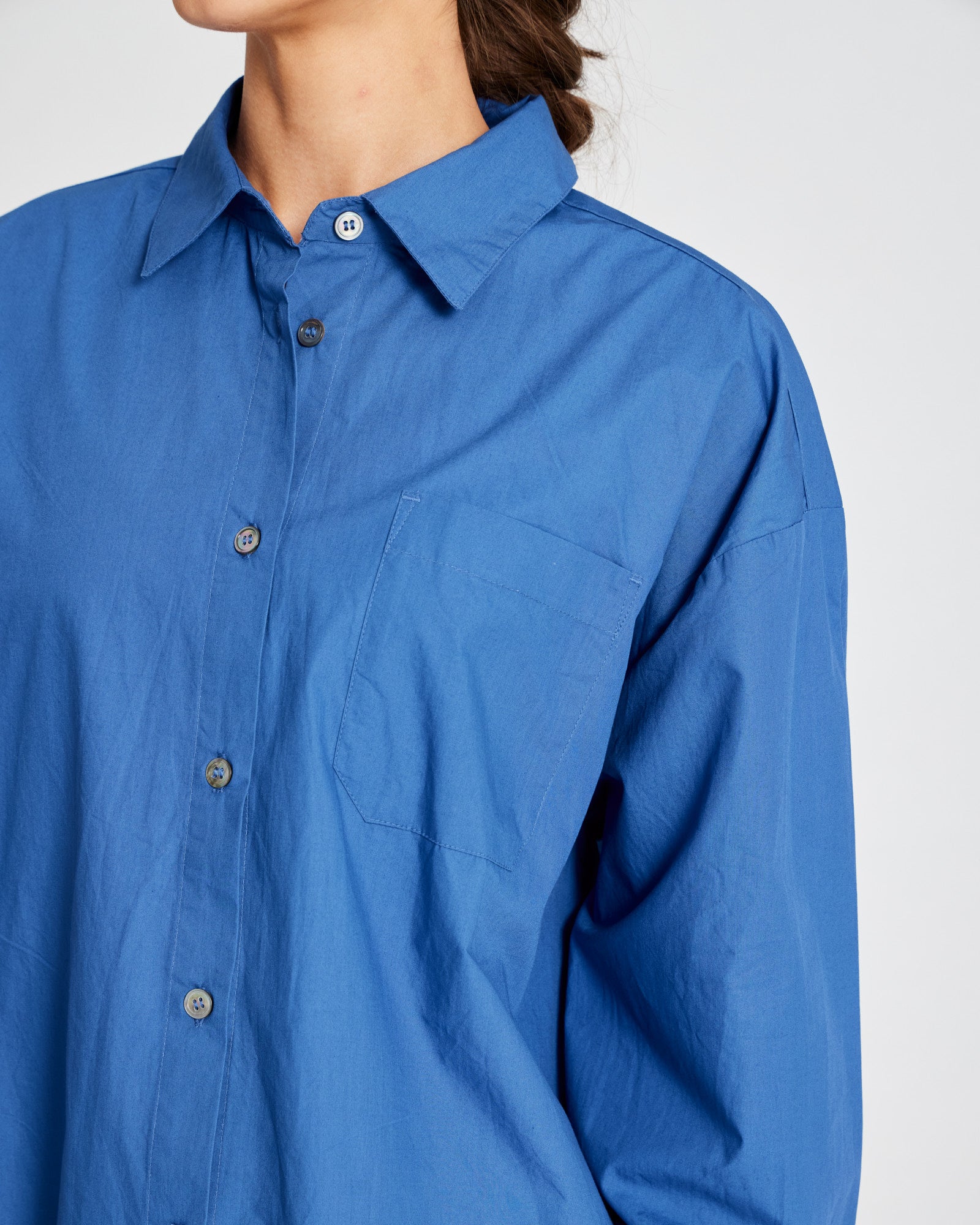 GAI+LISVA Astrid Shirt Poplin Gots 243975 Shirts & Blouses 514 Clear Blue