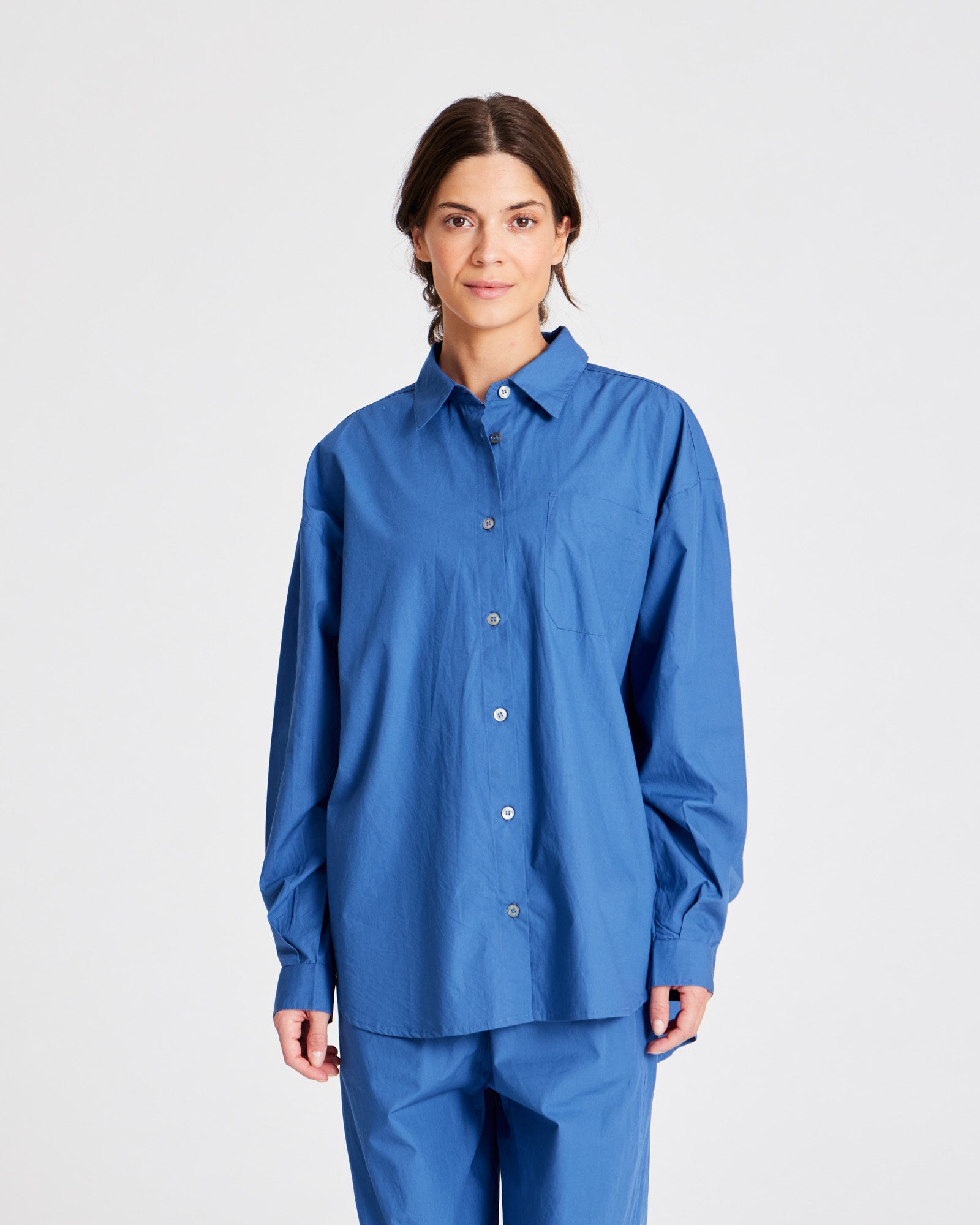 GAI+LISVA Astrid Shirt Poplin Gots 243975 Shirts & Blouses 514 Clear Blue