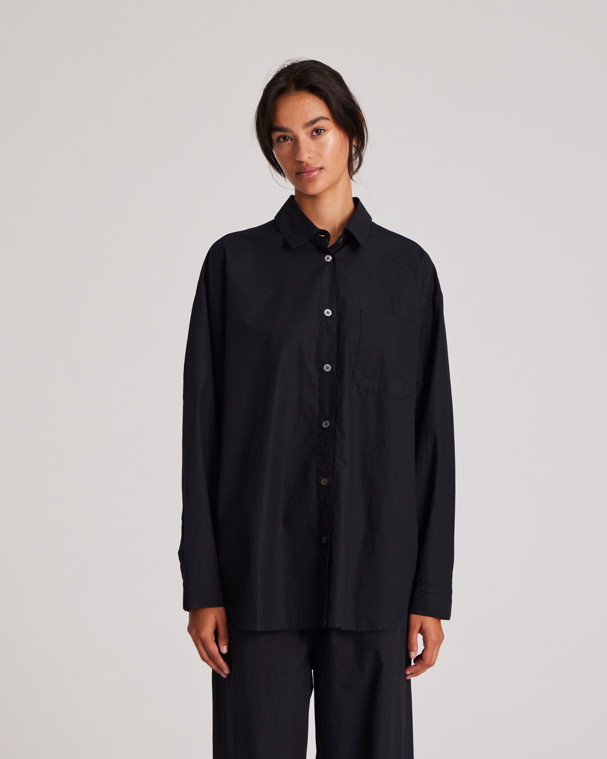 GAI+LISVA Astrid Shirt Poplin Gots 243975 Shirts & Blouses 650 Black
