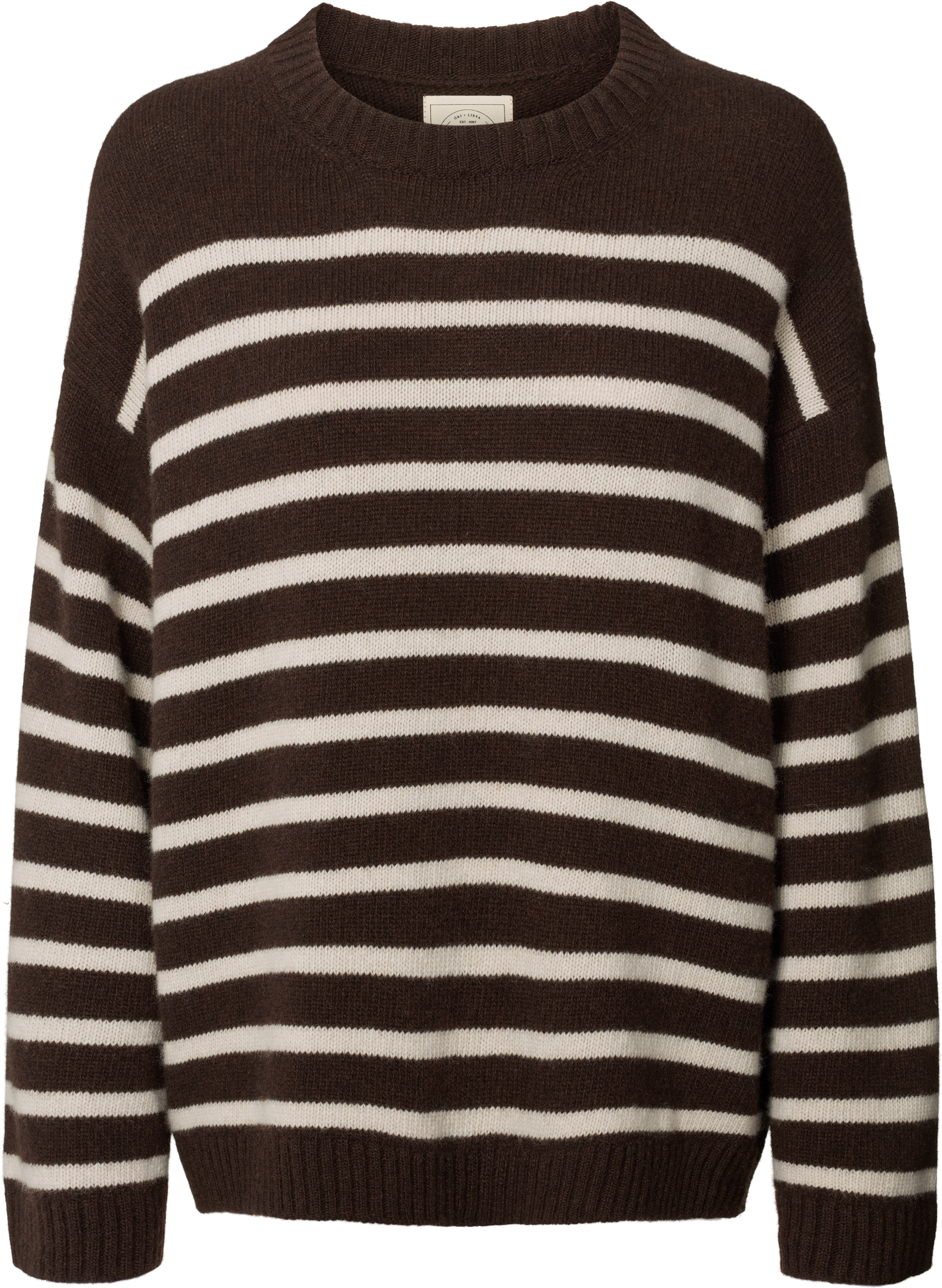 GAI+LISVA Barbera Stripe Lambswool Jumper Knit 681 Mulch
