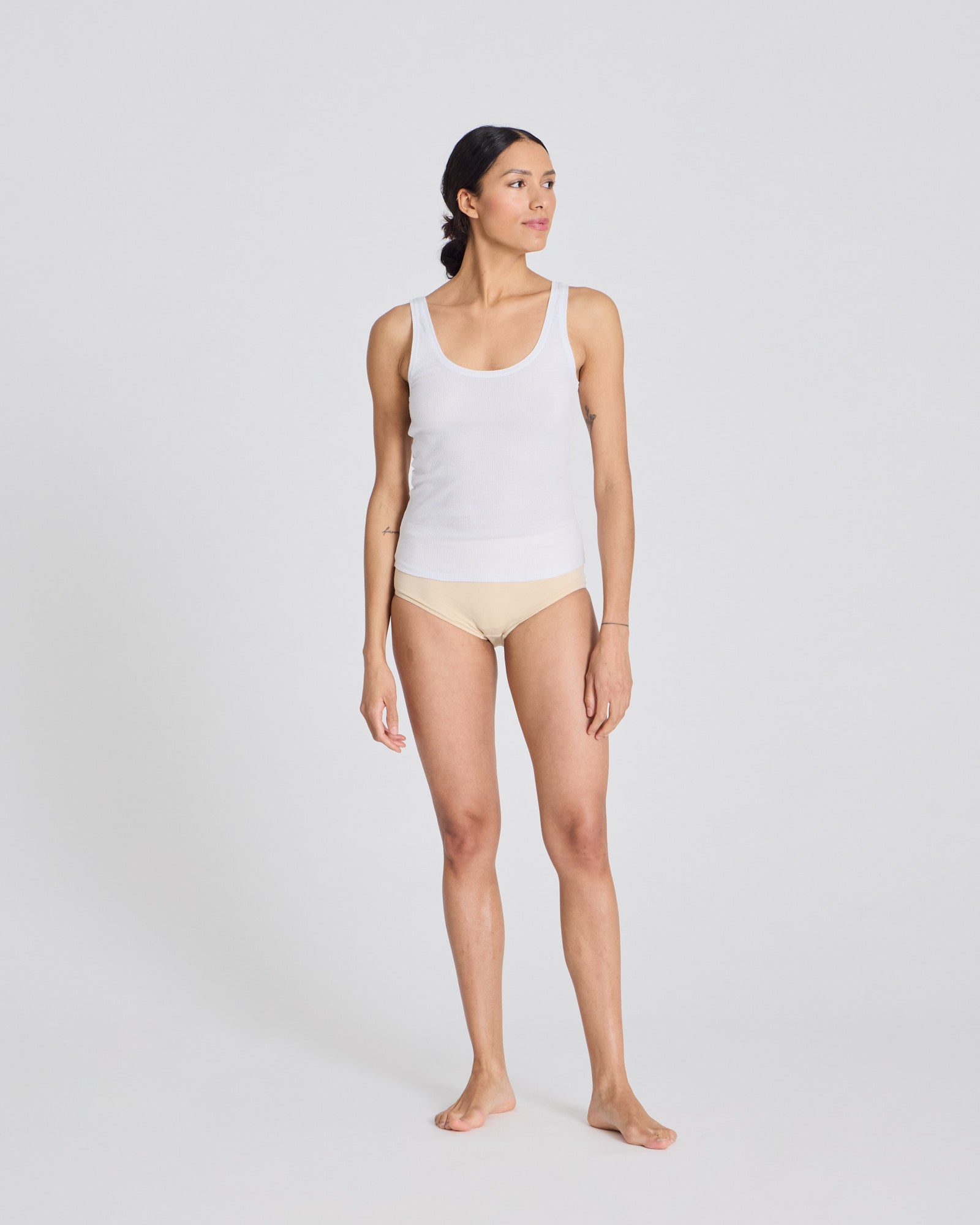 GAI+LISVA Beate Cotton Top 3x2 Rib Knit GOTS Tops & T-shirts 100 White