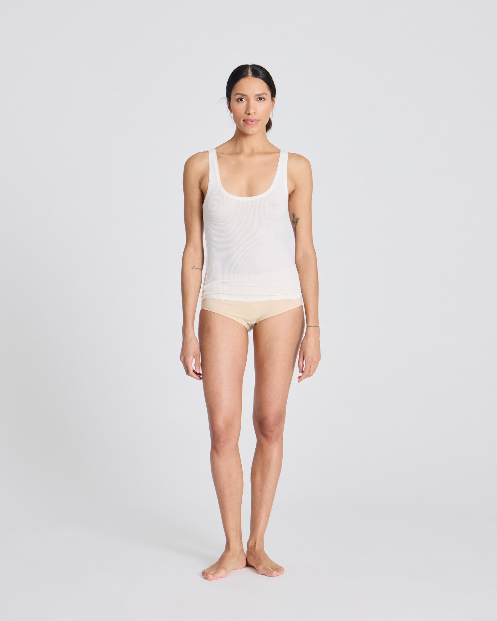 GAI+LISVA Beate Cotton Top 3x2 Rib Knit GOTS Tops & T-shirts 150 Off White