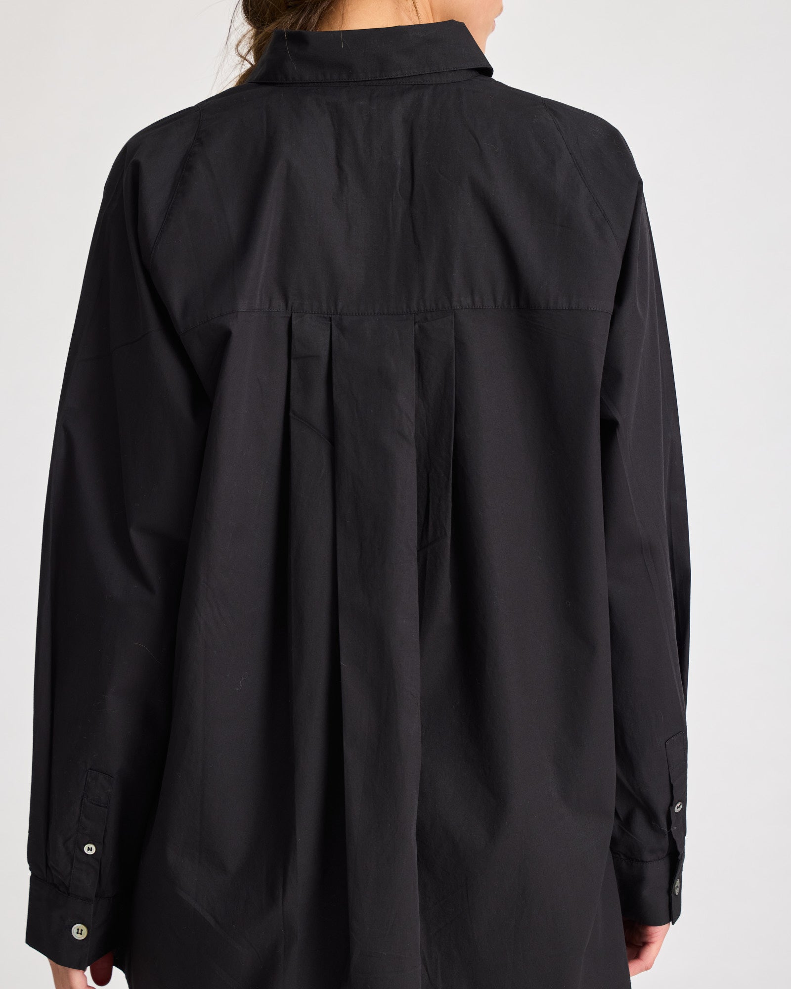 GAI+LISVA Bella Raglan L/S Poplin Long Shirt GOTS 243975 Top 650 Black