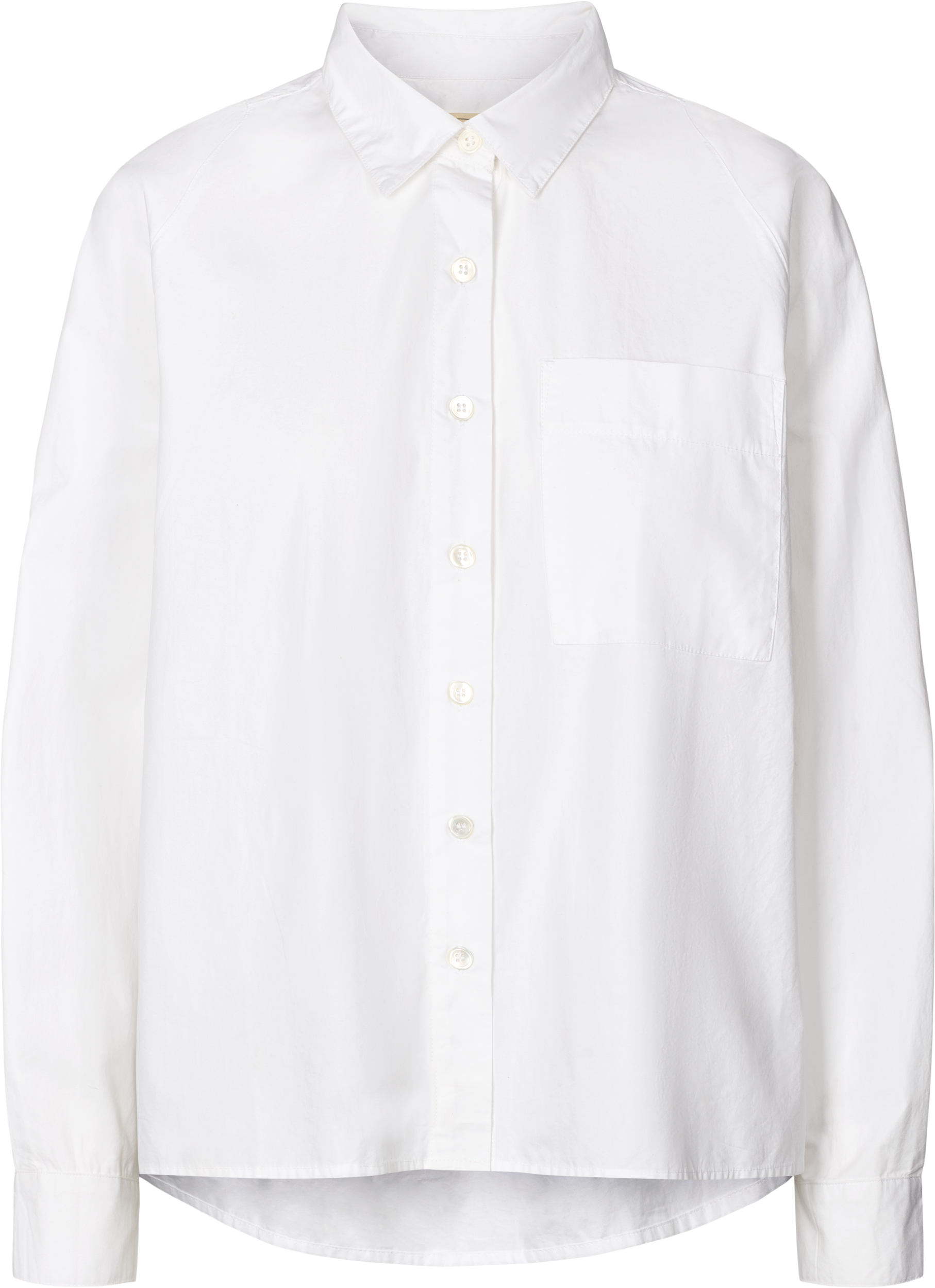 GAI+LISVA Bella Raglan L/S Poplin Short Shirt GOTS 243975 Shirts & Blouses 100 White