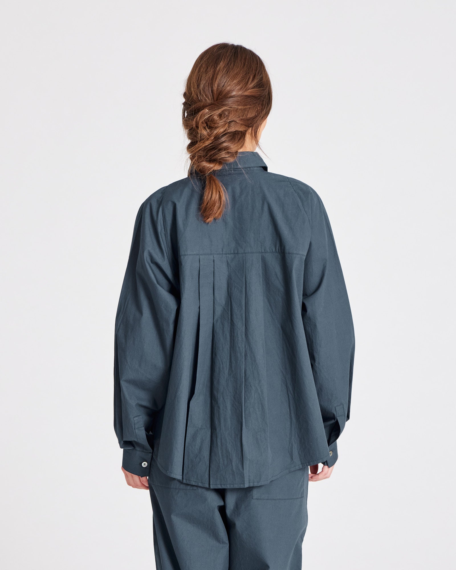 GAI+LISVA Bella Raglan L/S Poplin Short Shirt GOTS 243975 Shirts & Blouses 472 Denim Blue