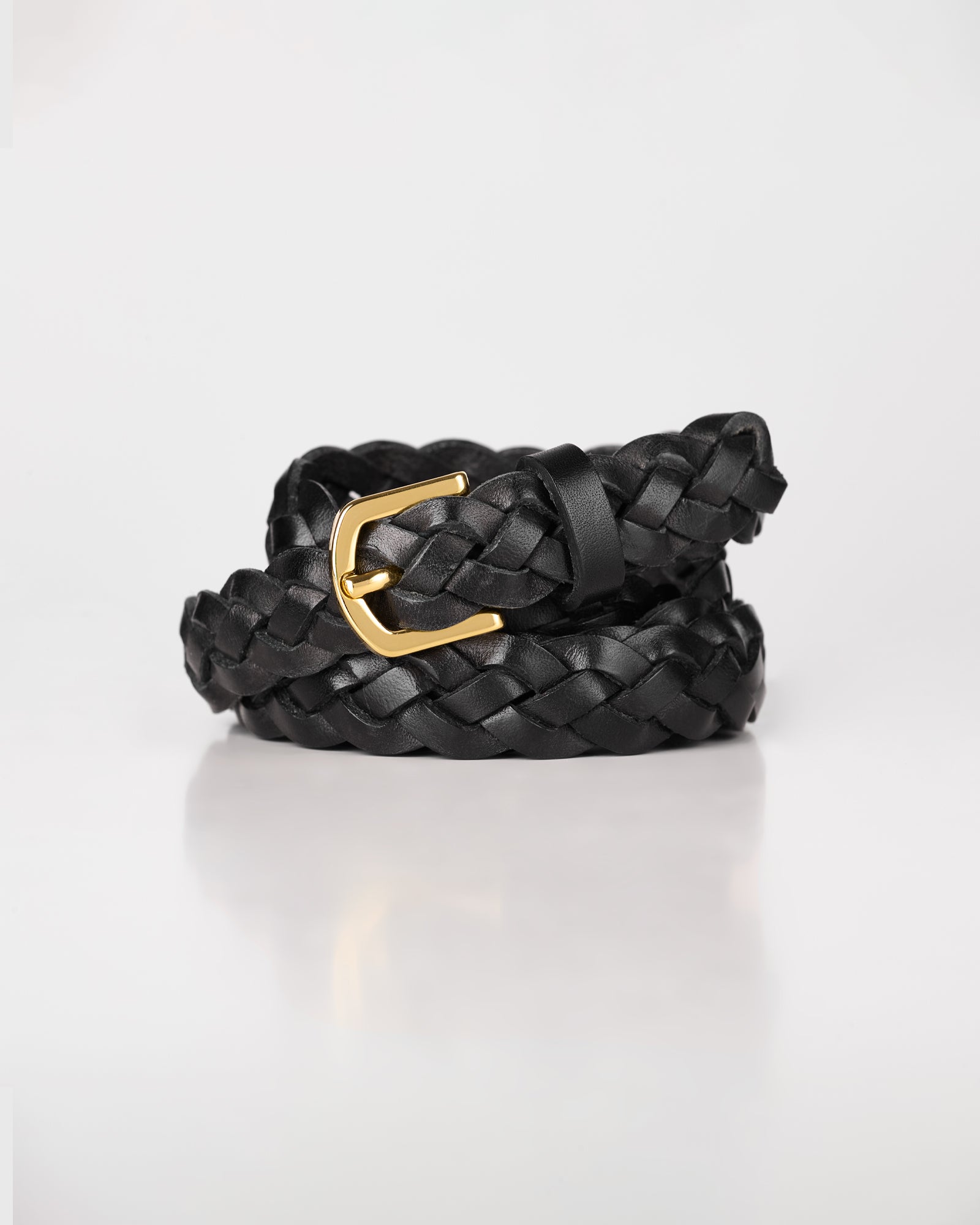 GAI+LISVA Braided Leather Belt Accessories 650 Black