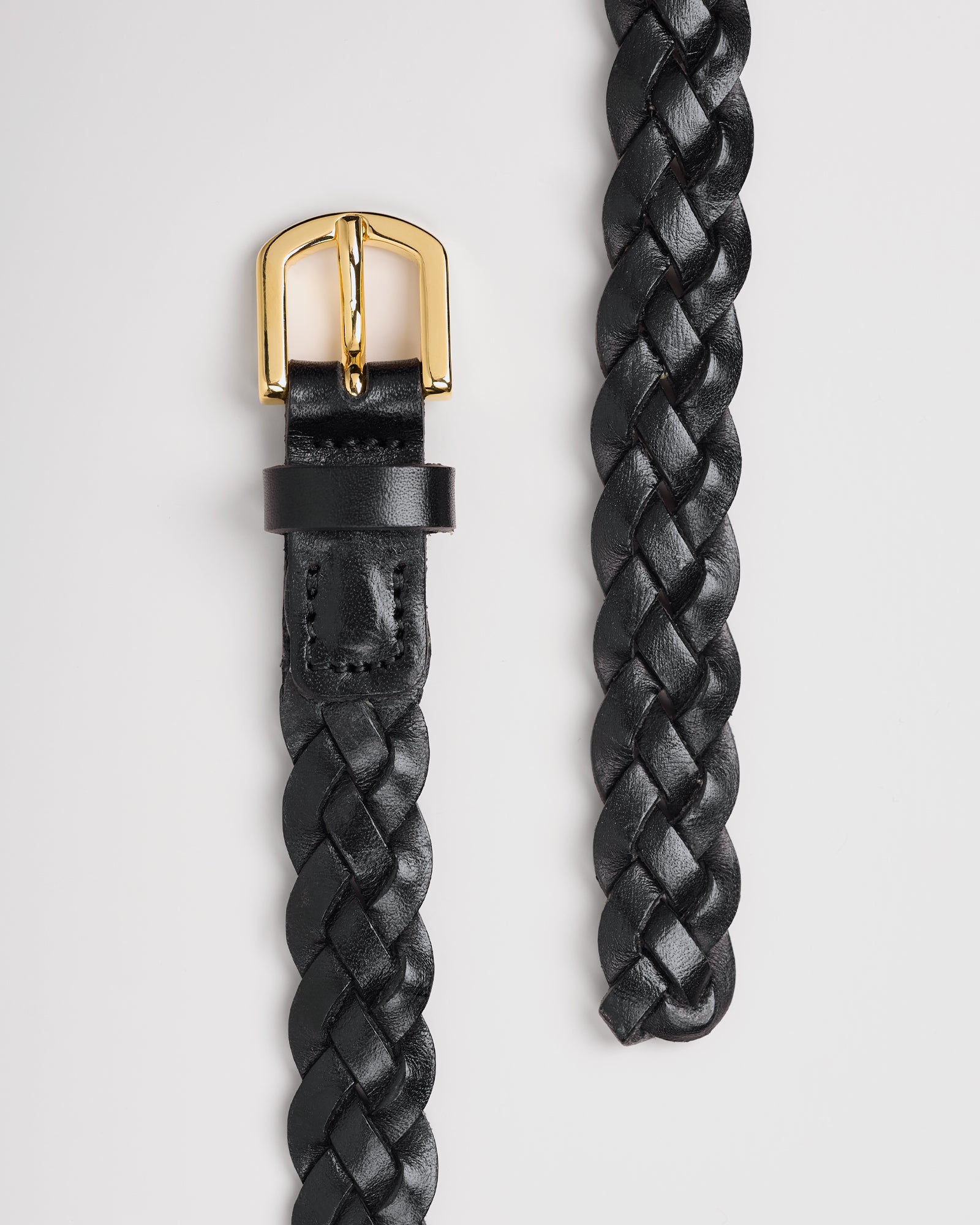GAI+LISVA Braided Leather Belt Accessories 650 Black