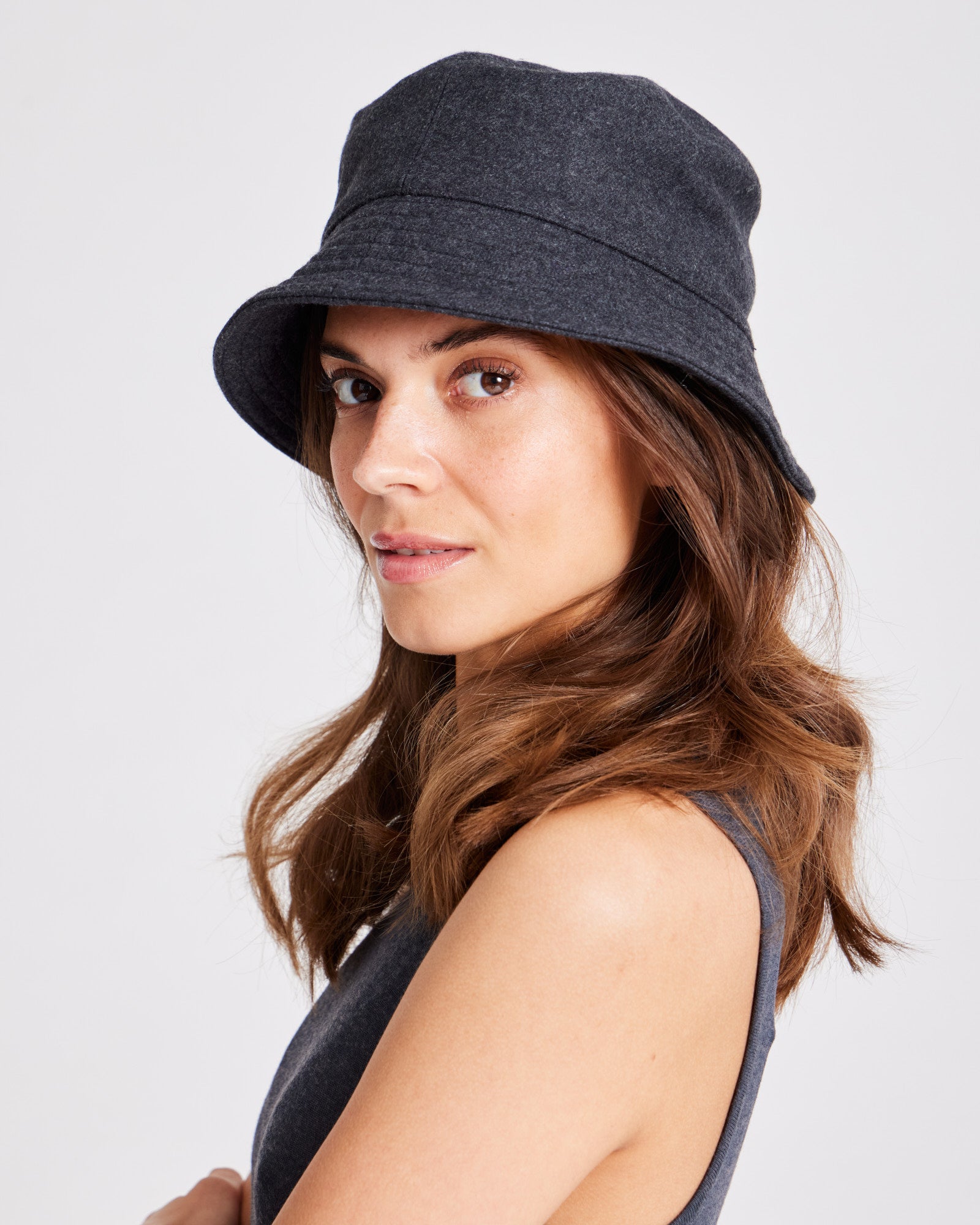 GAI+LISVA Bucket Hat Accessories 614 Dark Grey Melange