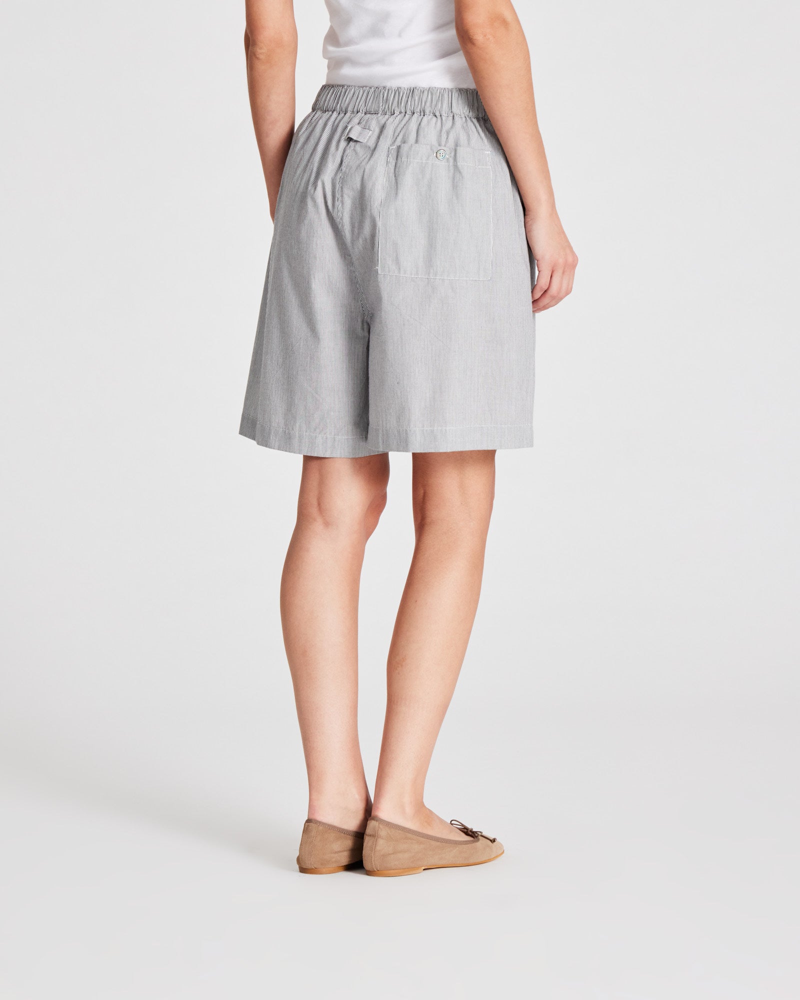 GAI+LISVA Caroline Shorts Poplin Pants & Shorts 255 Dark Grey/Ecru Stripe