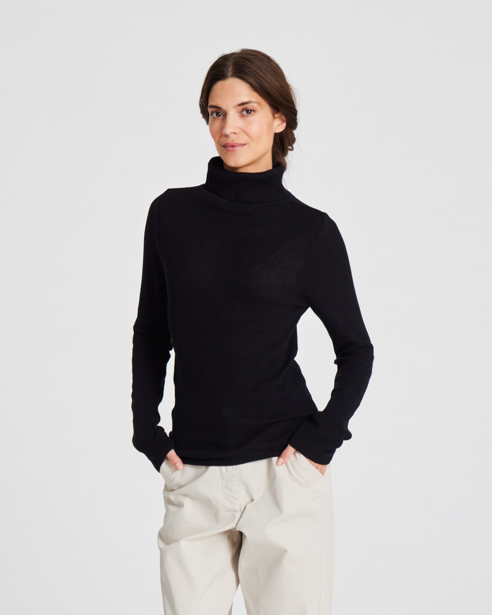 GAI+LISVA Cathrine L/S Knit Turtelneck GOTS 243975 Knit 650 Black