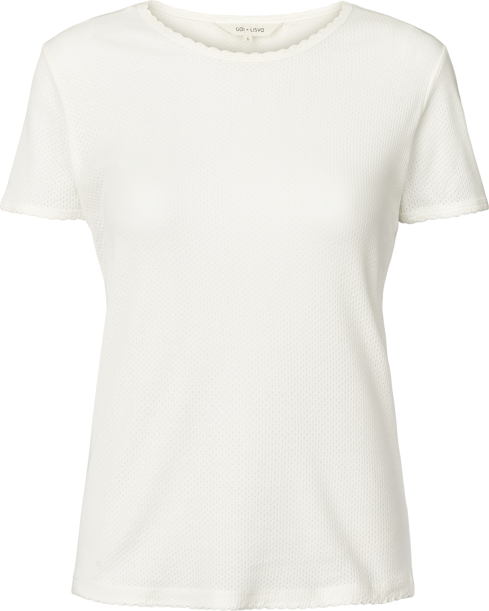 GAI+LISVA Chrisstine Short Sleeve Cotton Top Top 100 White