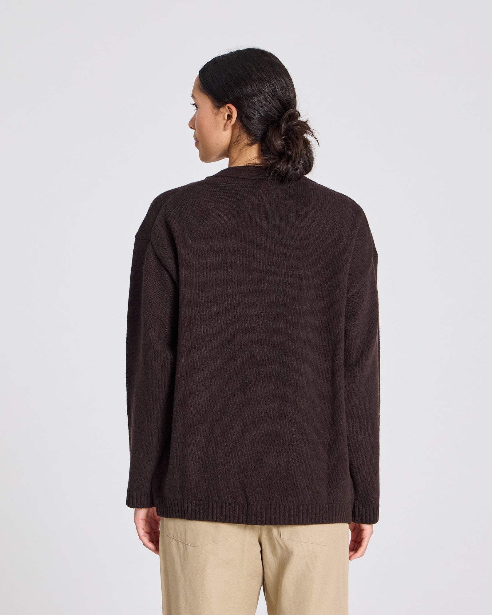 GAI+LISVA Edith Lambswool Cardigan GOTS 243975 Lambswool l Knitwear 681 Mulch