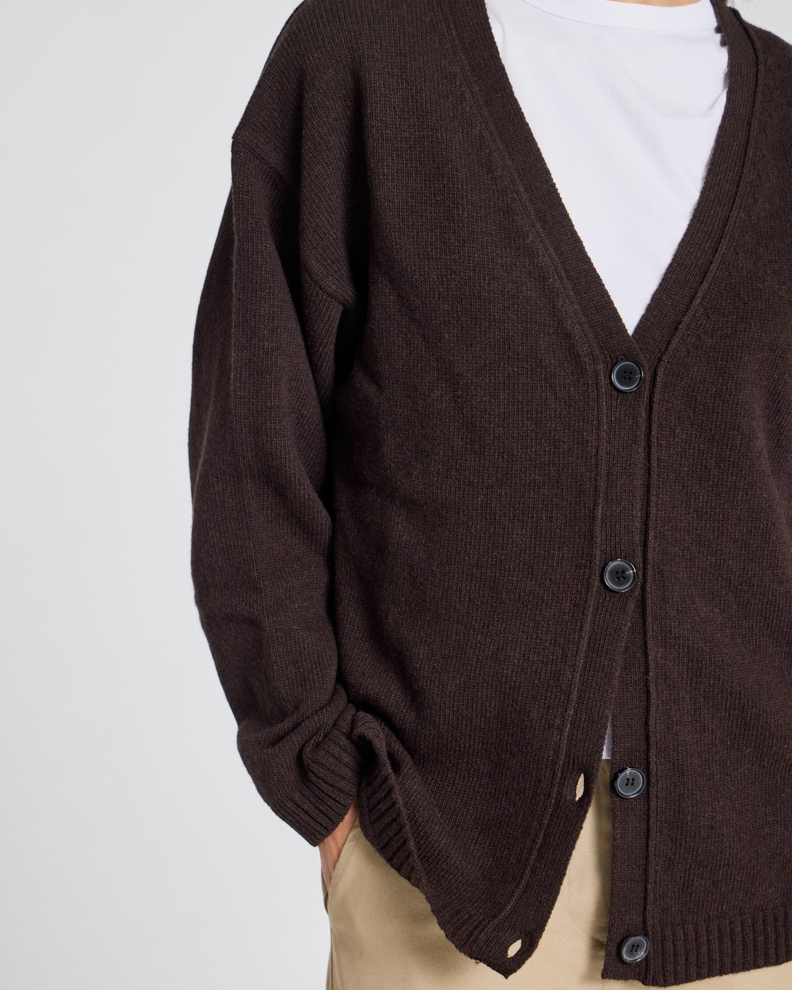 GAI+LISVA Edith Lambswool Cardigan GOTS 243975 Lambswool l Knitwear 681 Mulch