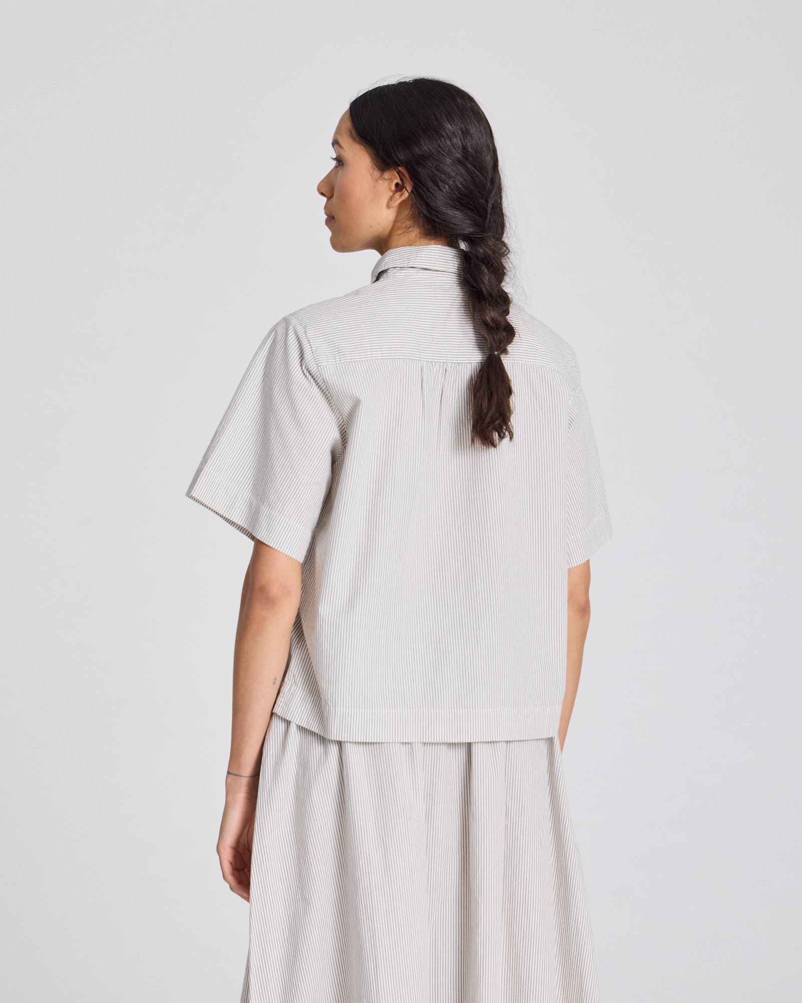 GAI+LISVA Elena S/S Shirt Gots 243975 Shirt 126 Mulch White Stripe