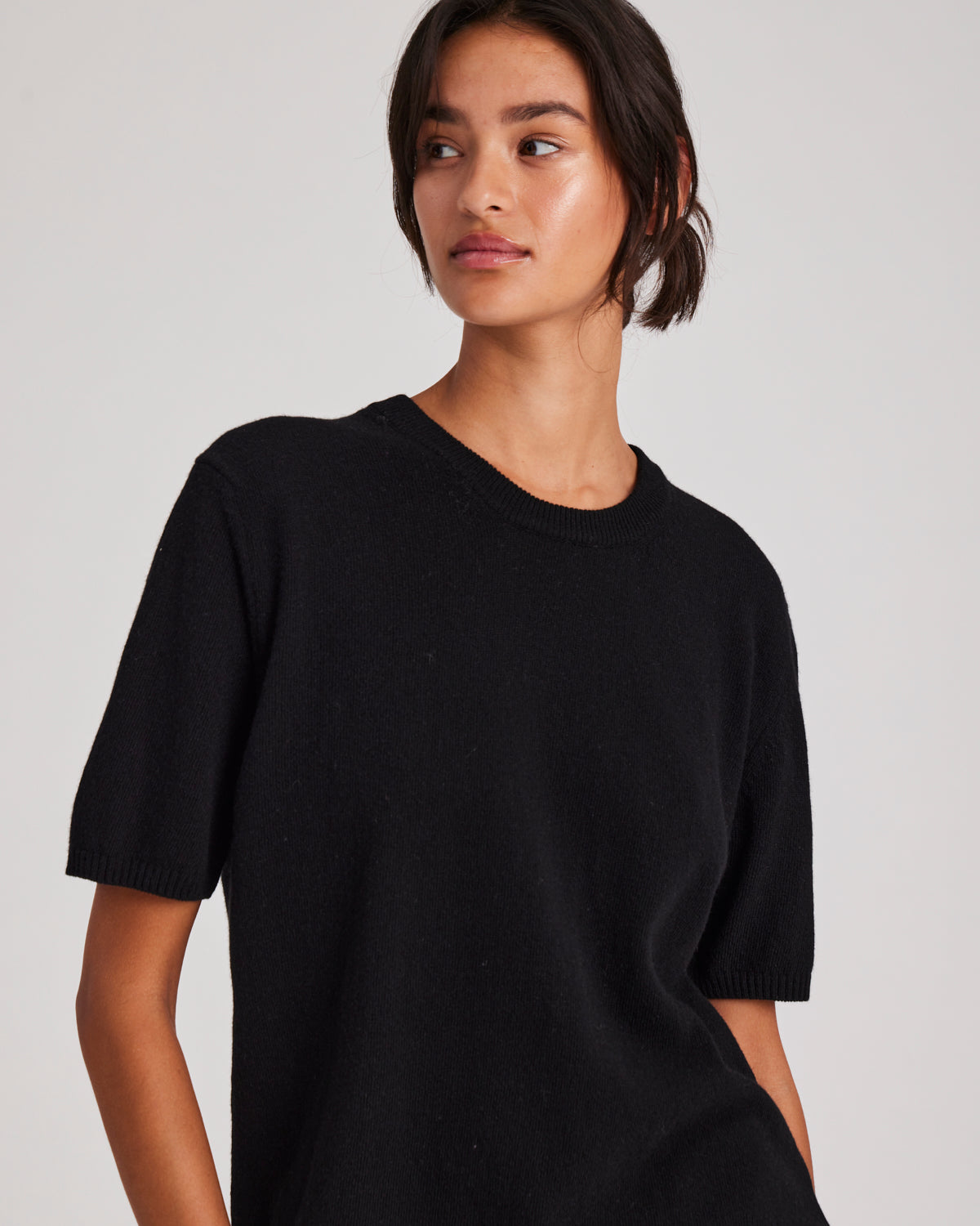 GAI+LISVA Ellia Cashmere Tee Lambswool l Knitwear 650 Black