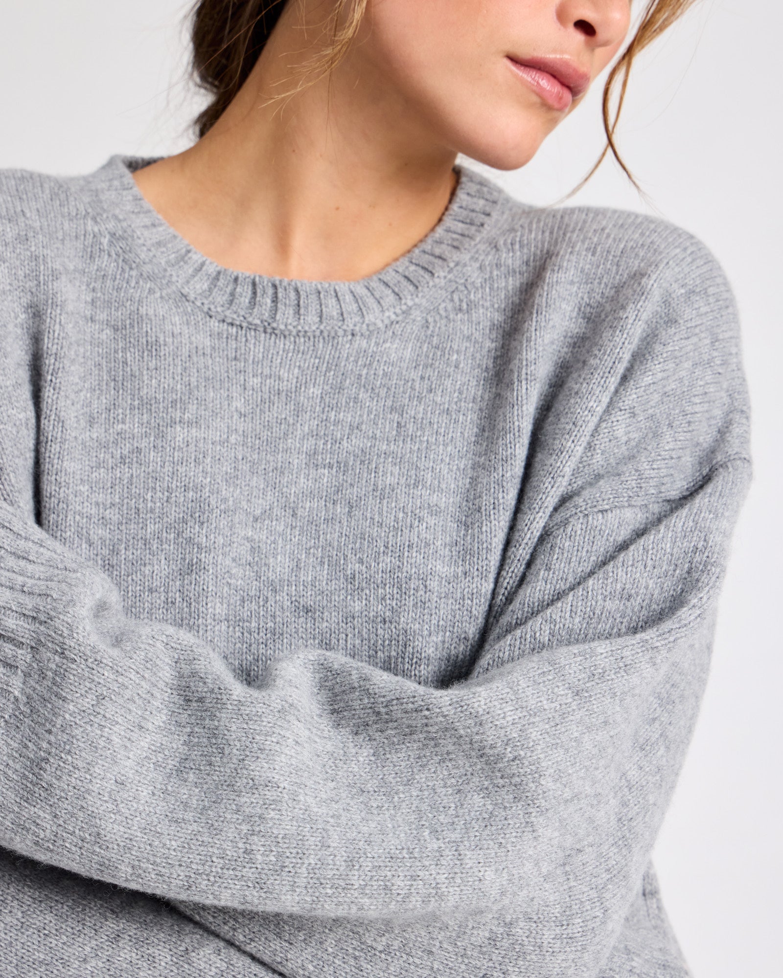 GAI+LISVA Emely Lambswool Knit GOTS Lambswool l Knitwear 602 Grey Melange