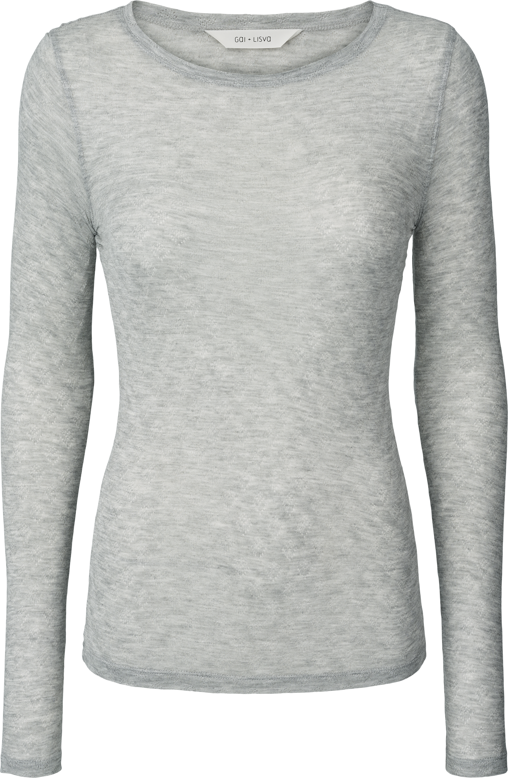 GAI+LISVA Fermi Silk Top Tops & T-shirts 601 Light Grey Melange