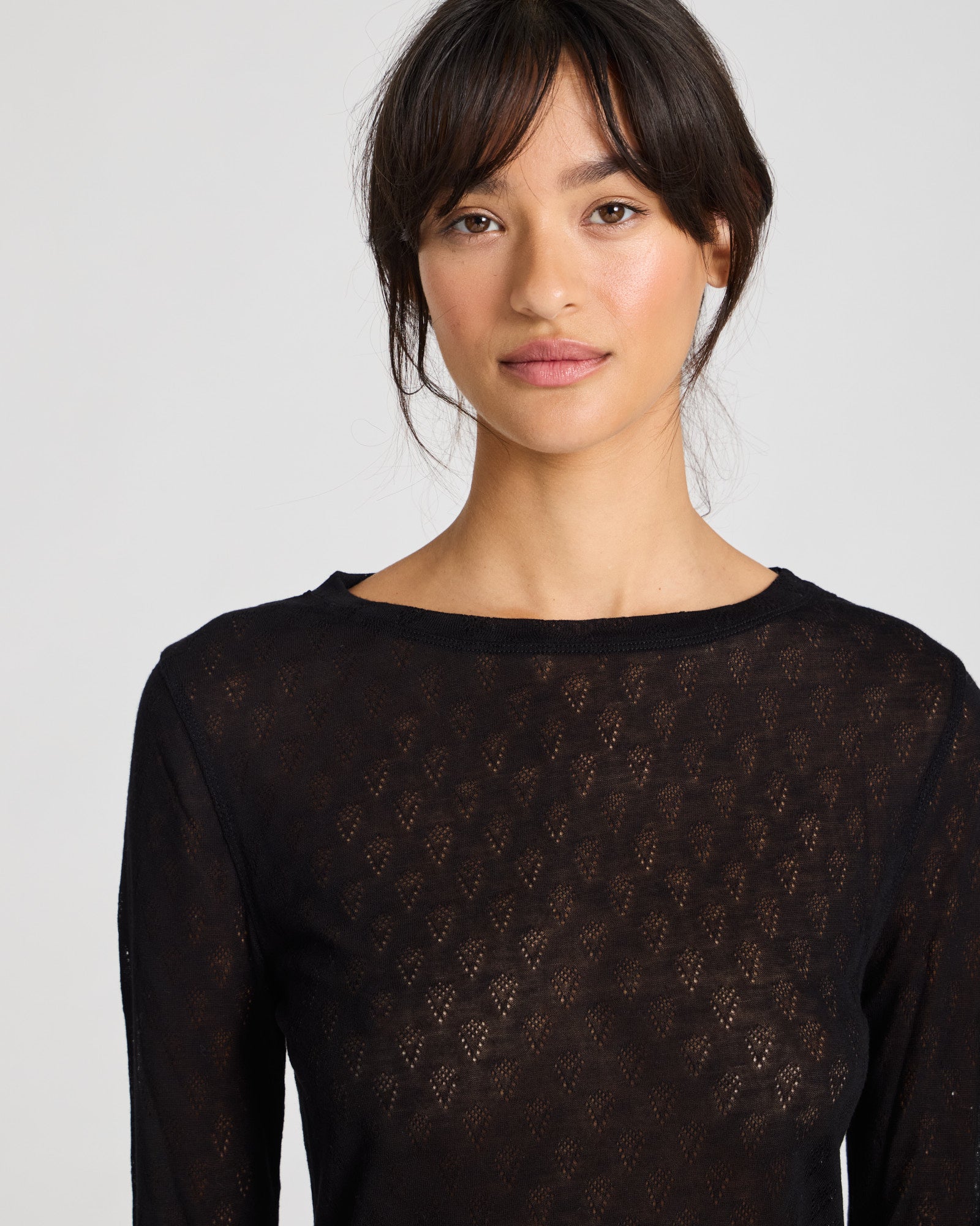 GAI+LISVA Fermi Silk Top Tops & T-shirts 652 Stretch Limo Black