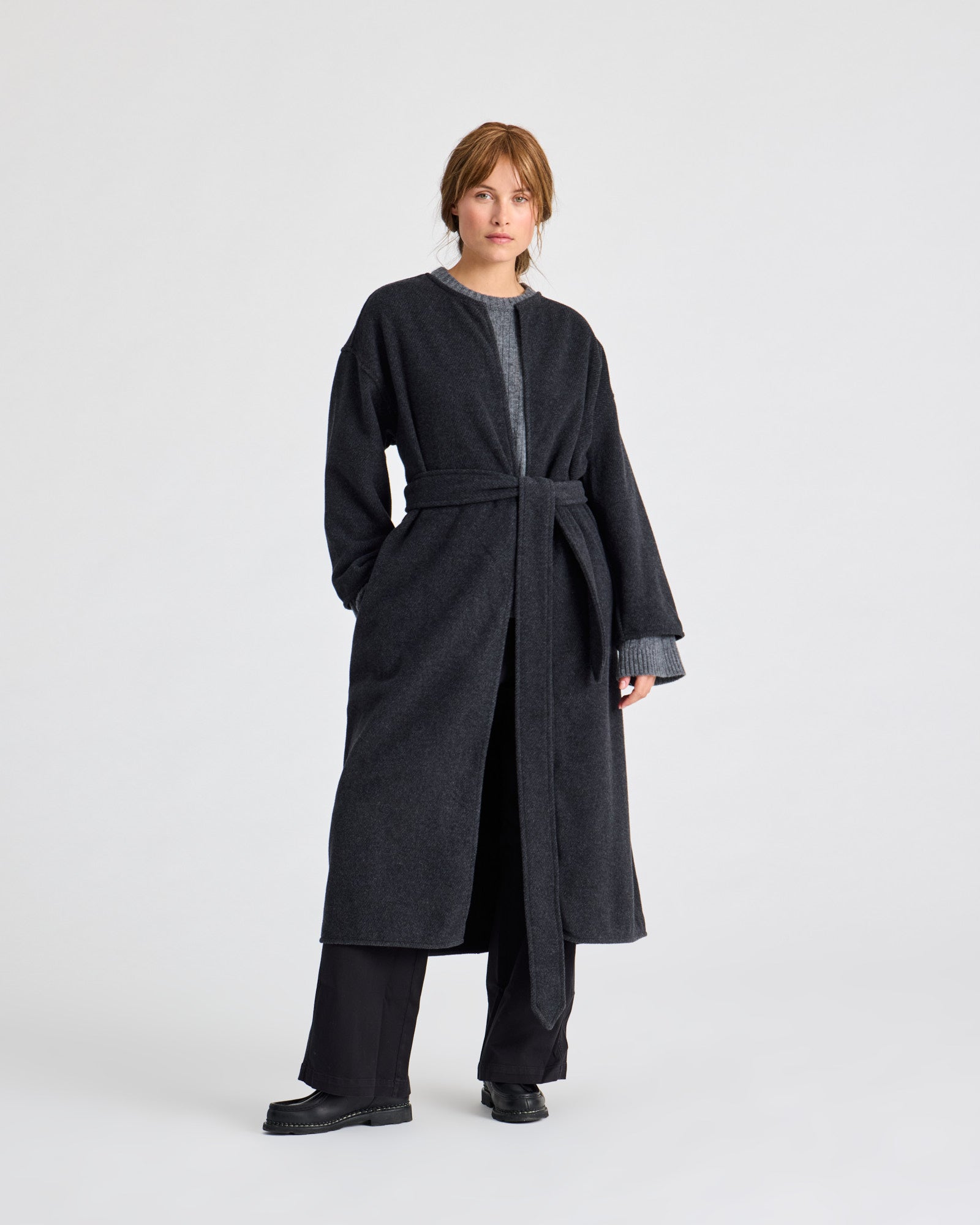 GAI+LISVA Flora Coat Outerwear 605 Dark Grey Melangè