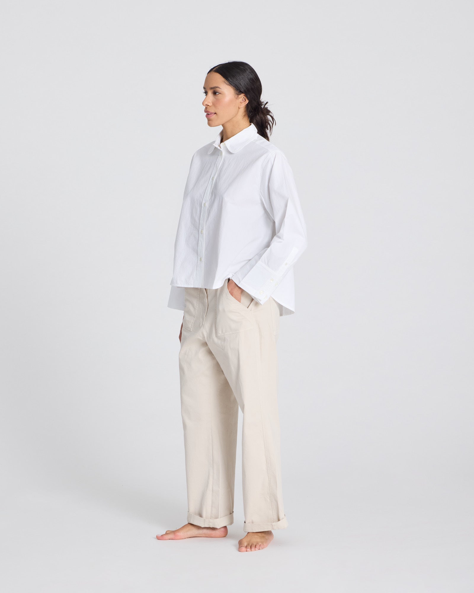GAI+LISVA Flora Shirt Poplin Gots 243975 Shirts & Blouses 100 White