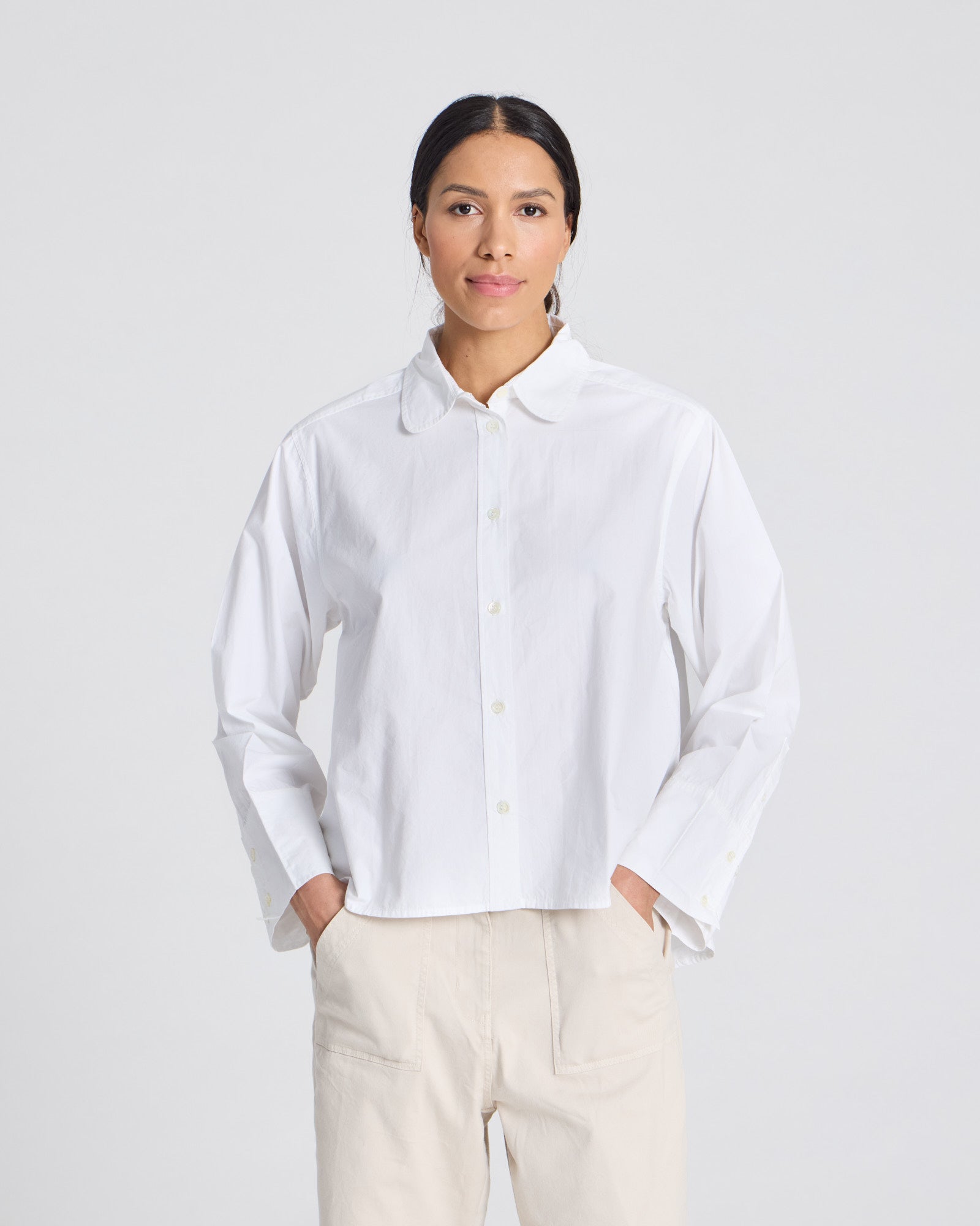 GAI+LISVA Flora Shirt Poplin Gots 243975 Shirts & Blouses 100 White