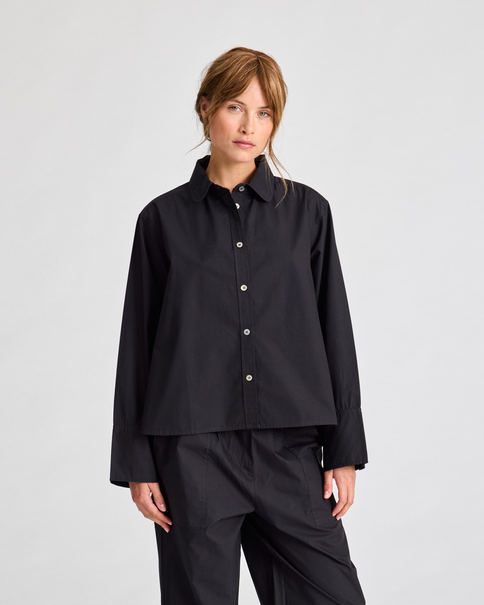 GAI+LISVA Flora Shirt Poplin Gots 243975 Shirts & Blouses 650 Black