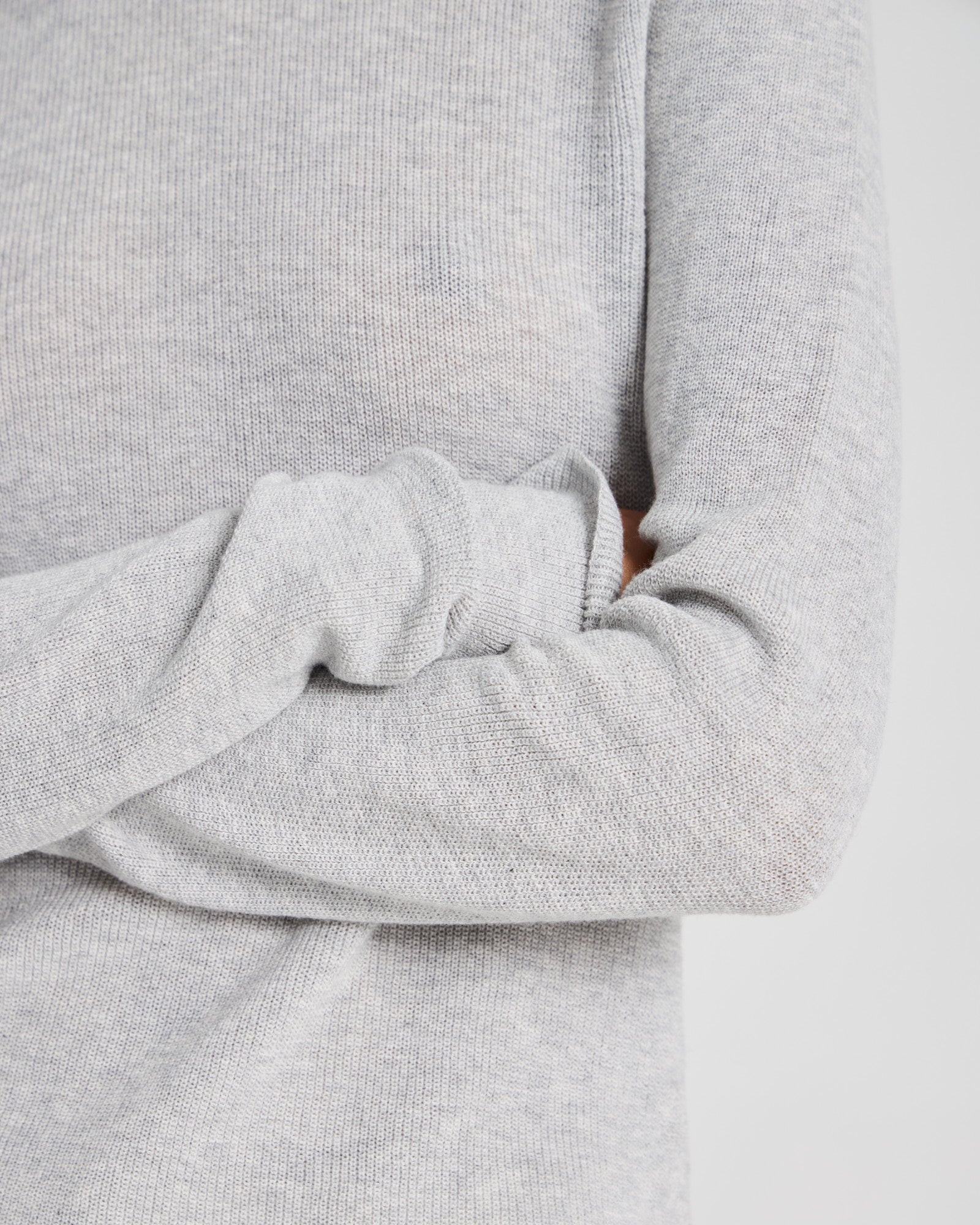 GAI+LISVA Freja L/S Cotton Rib Top GOTS Cotton l Knitwear 601 Light Grey Melange