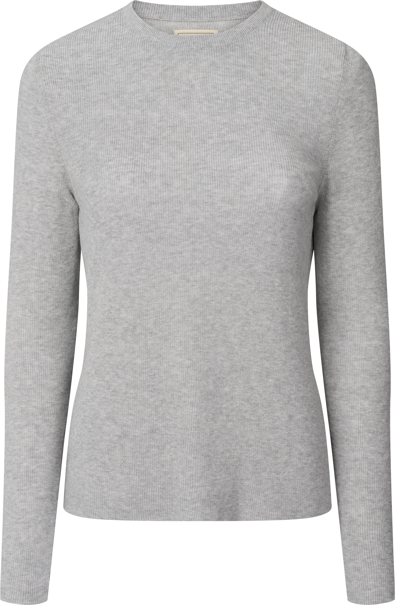 GAI+LISVA Freja L/S Cotton Rib Top GOTS Cotton l Knitwear 601 Light Grey Melange