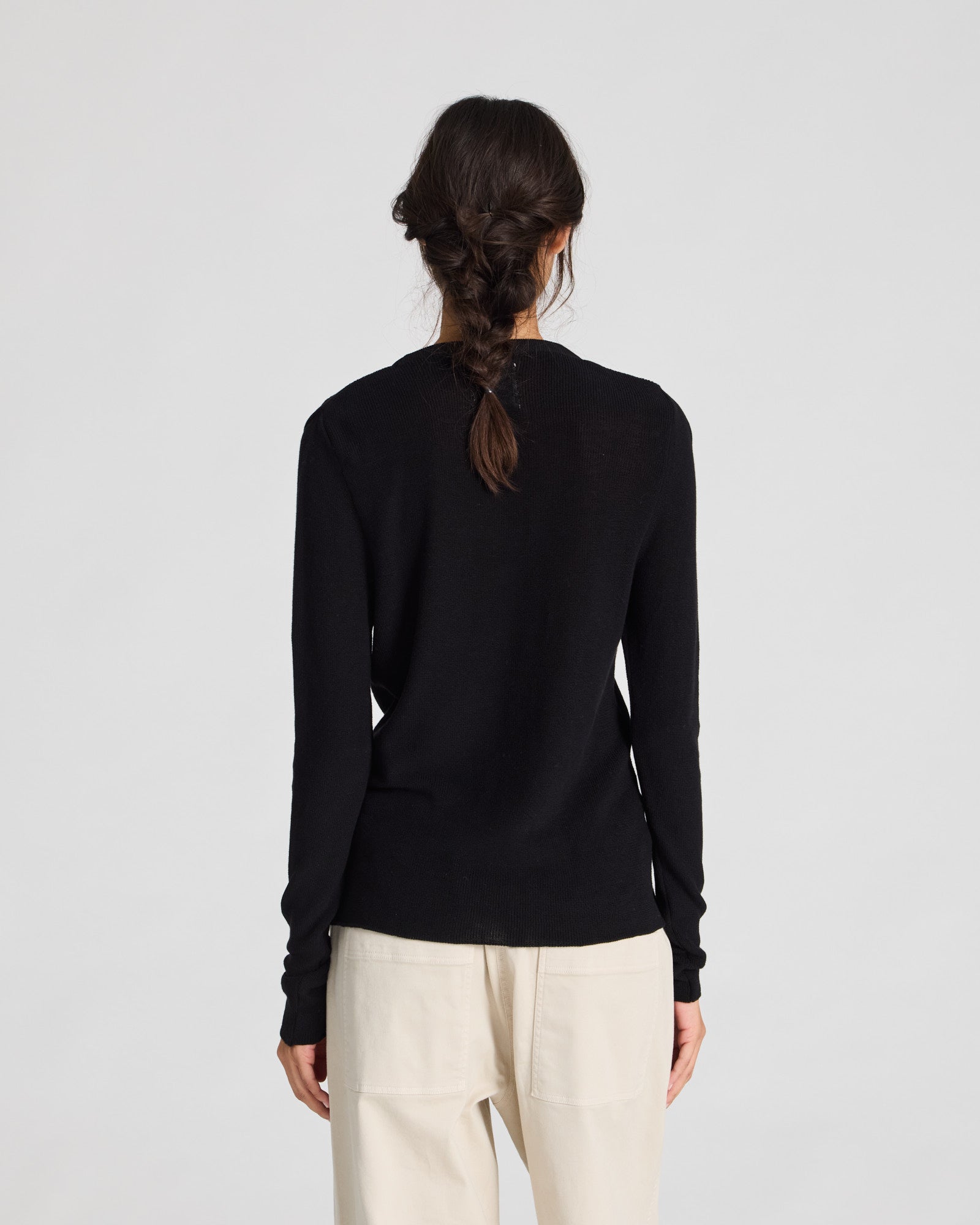 GAI+LISVA Freja L/S Cotton Rib Top GOTS Cotton l Knitwear 650 Black