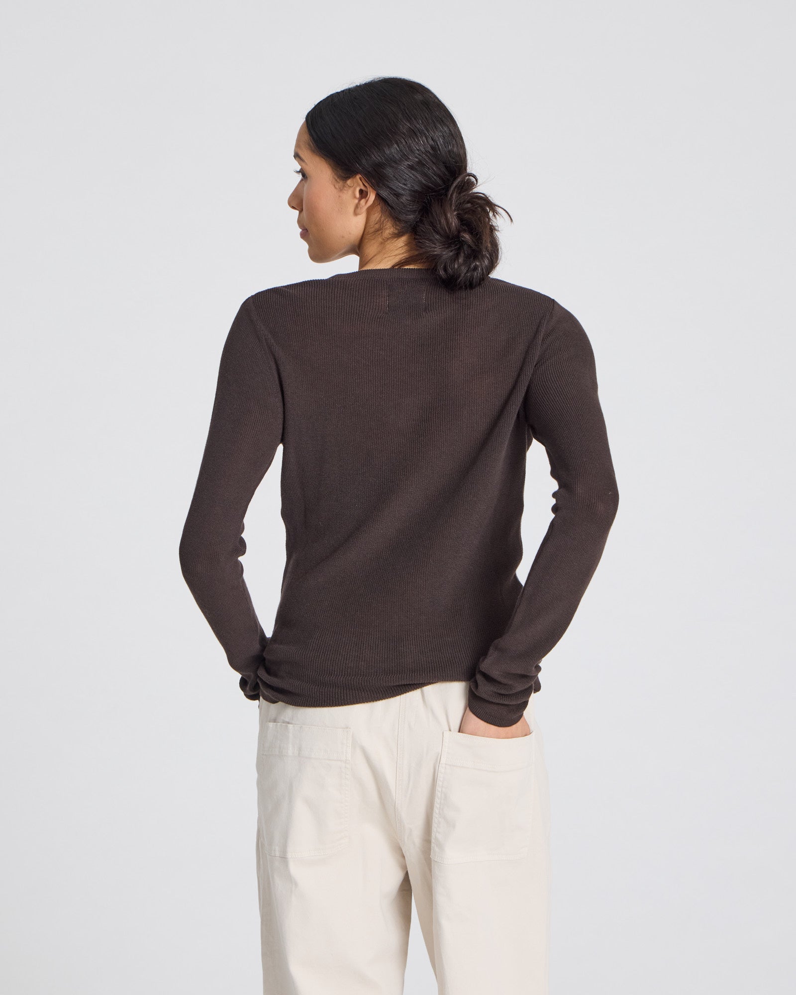 GAI+LISVA Freja L/S Cotton Rib Top GOTS Cotton l Knitwear 681 Mulch