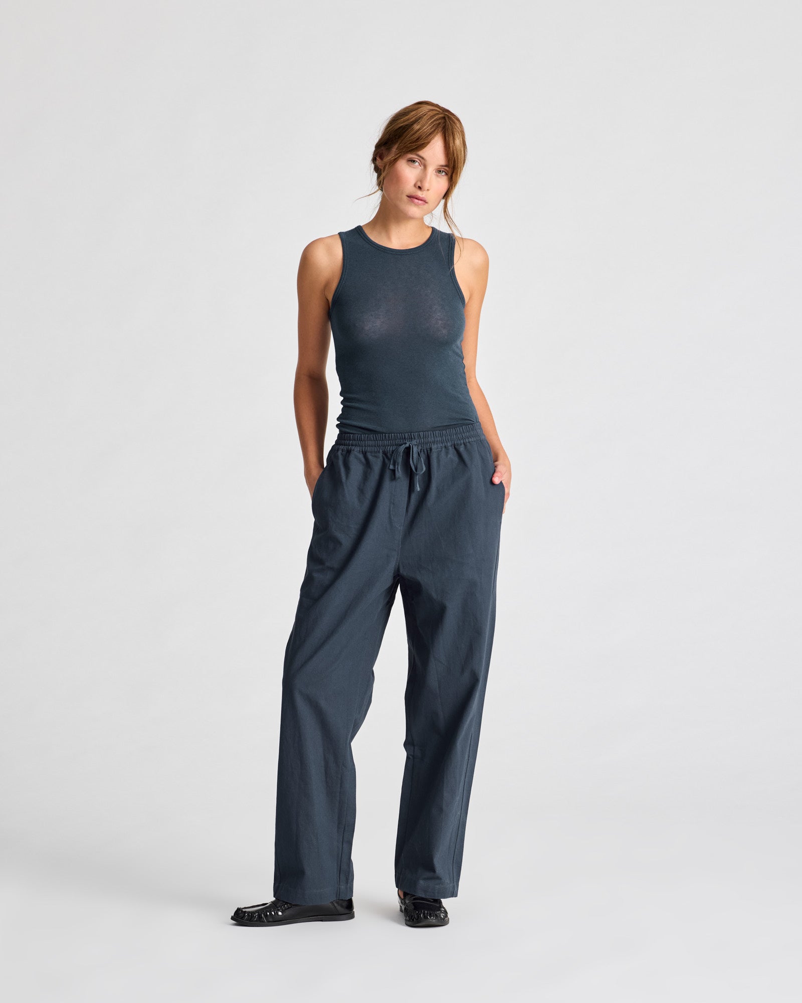 GAI+LISVA Ida Pant Twill GOTS 243975 Pants & Shorts 472 Denim Blue