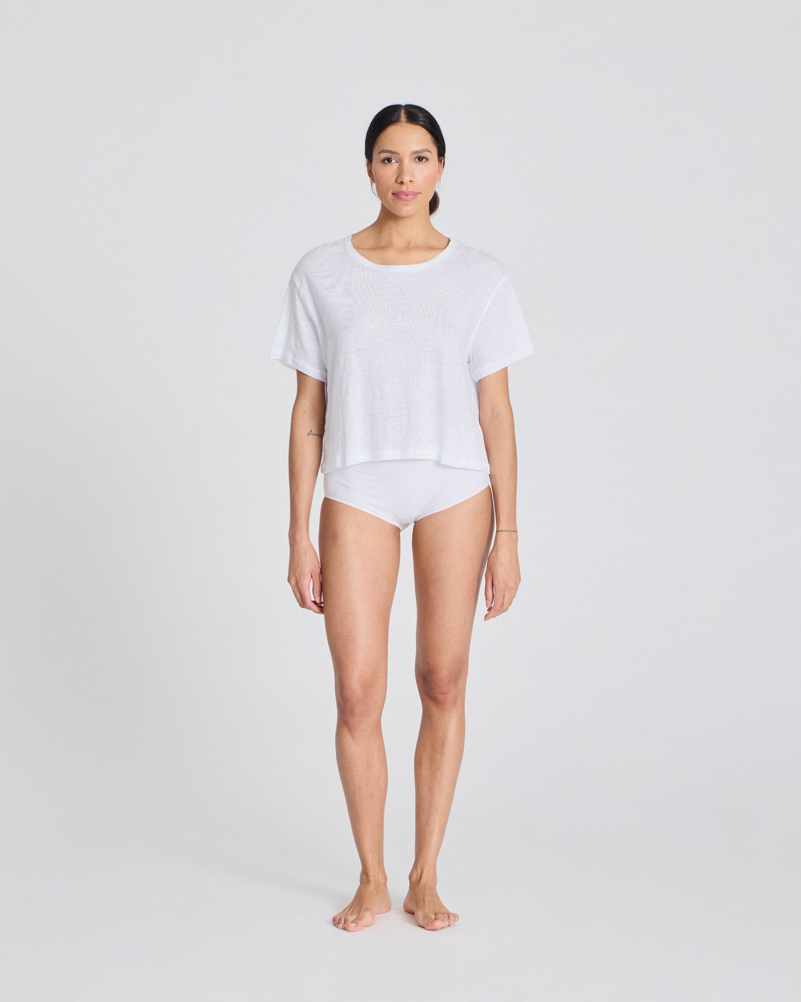 GAI+LISVA Ivalo Linen Tee Shirt Tops & T-shirts 100 White