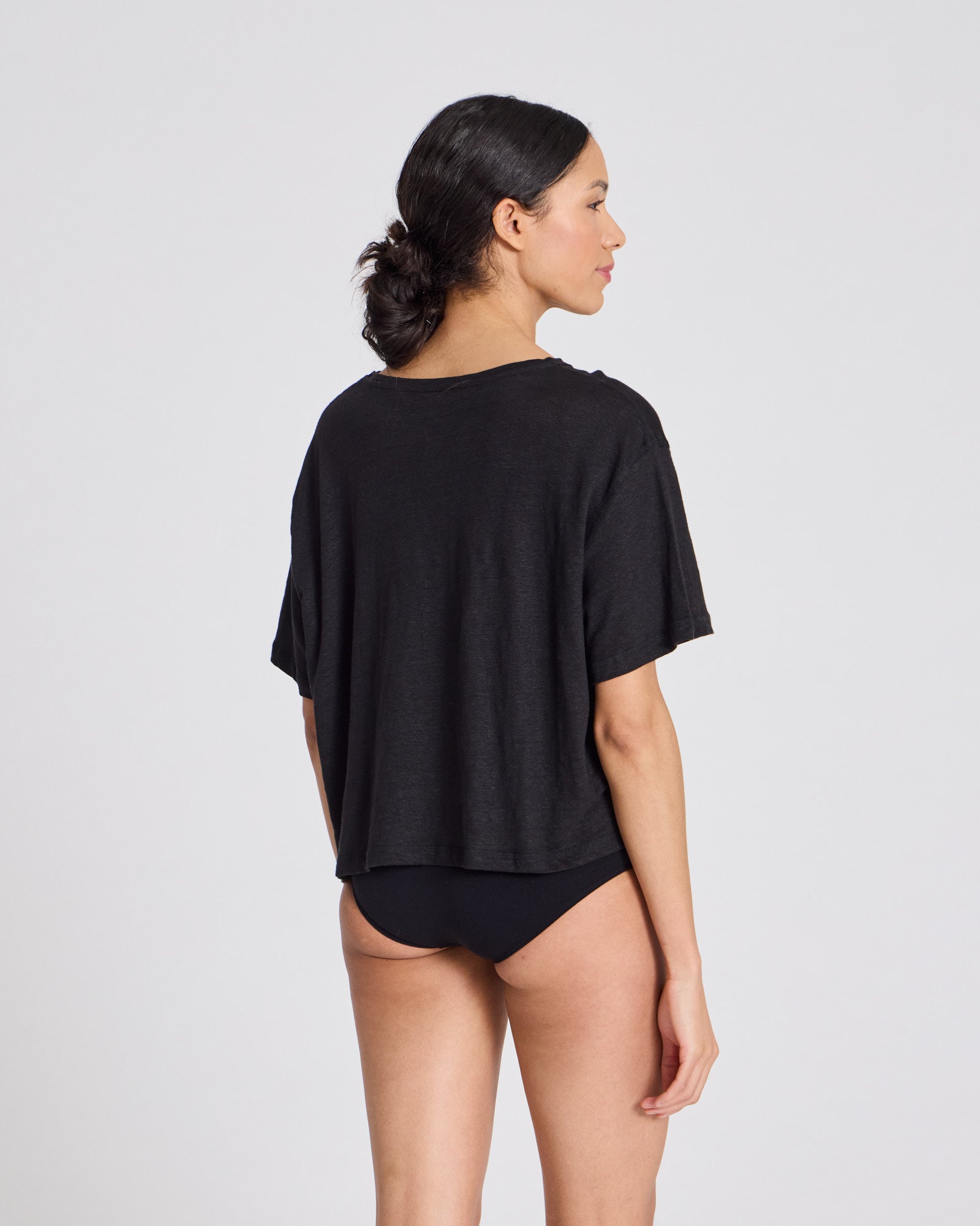 GAI+LISVA Ivalo Linen Tee Shirt Tops & T-shirts 650 Black
