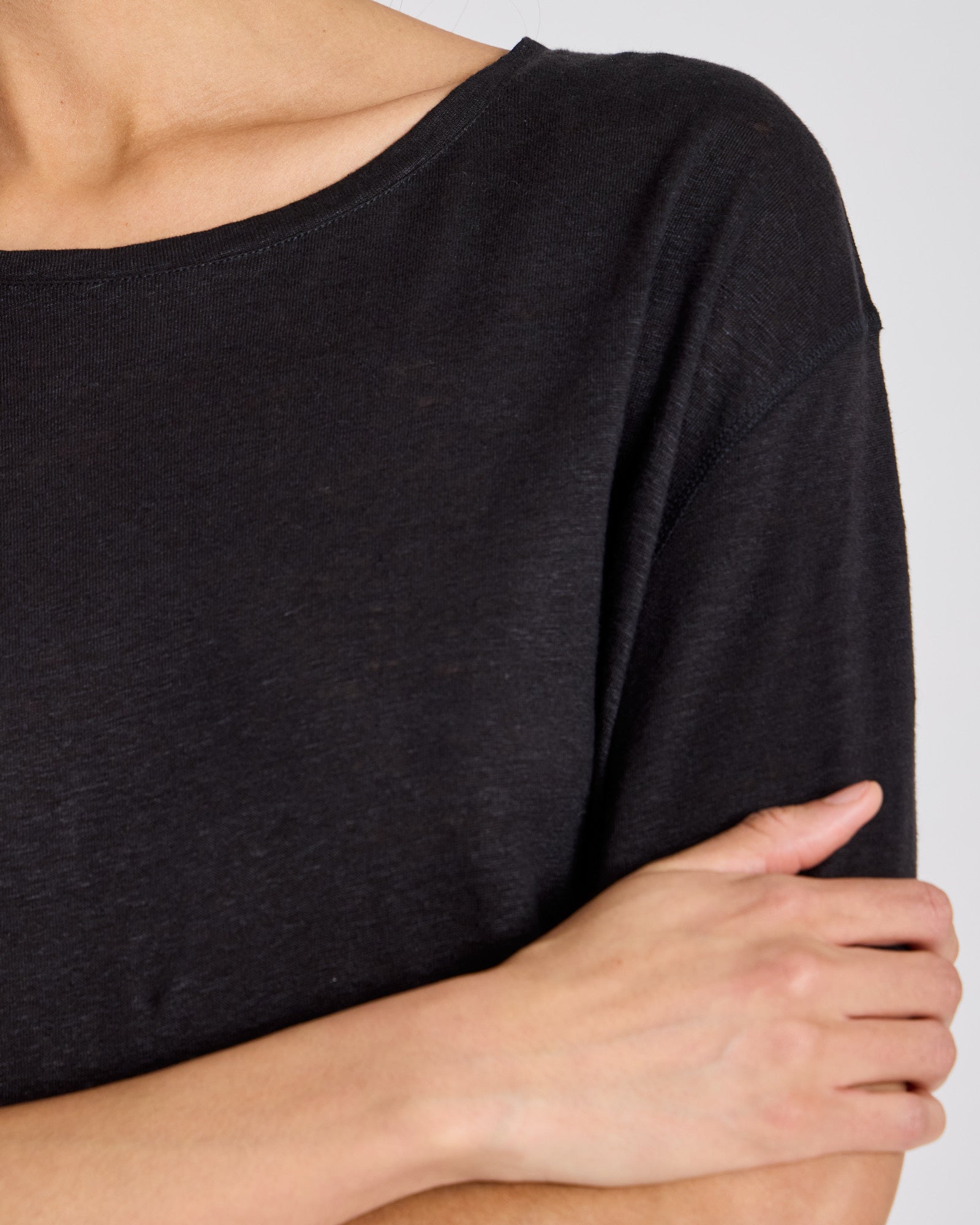 GAI+LISVA Ivalo Linen Tee Shirt Tops & T-shirts 650 Black