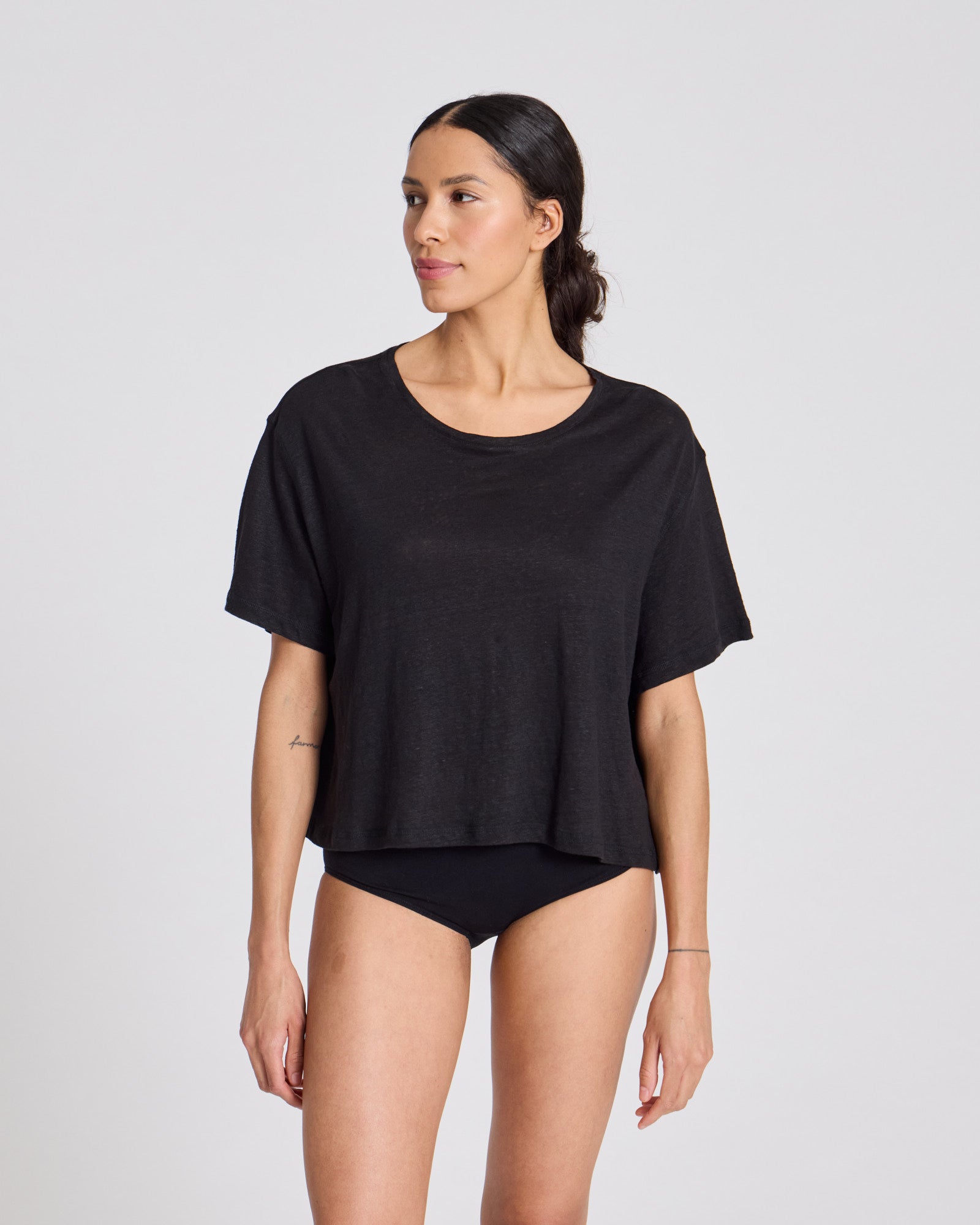 GAI+LISVA Ivalo Linen Tee Shirt Tops & T-shirts 650 Black