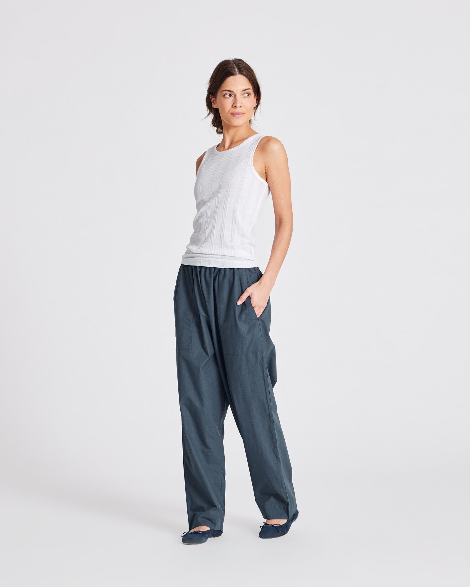 GAI+LISVA Jasmin Poplin Pants GOTS Trousers & Shorts 472 Denim Blue