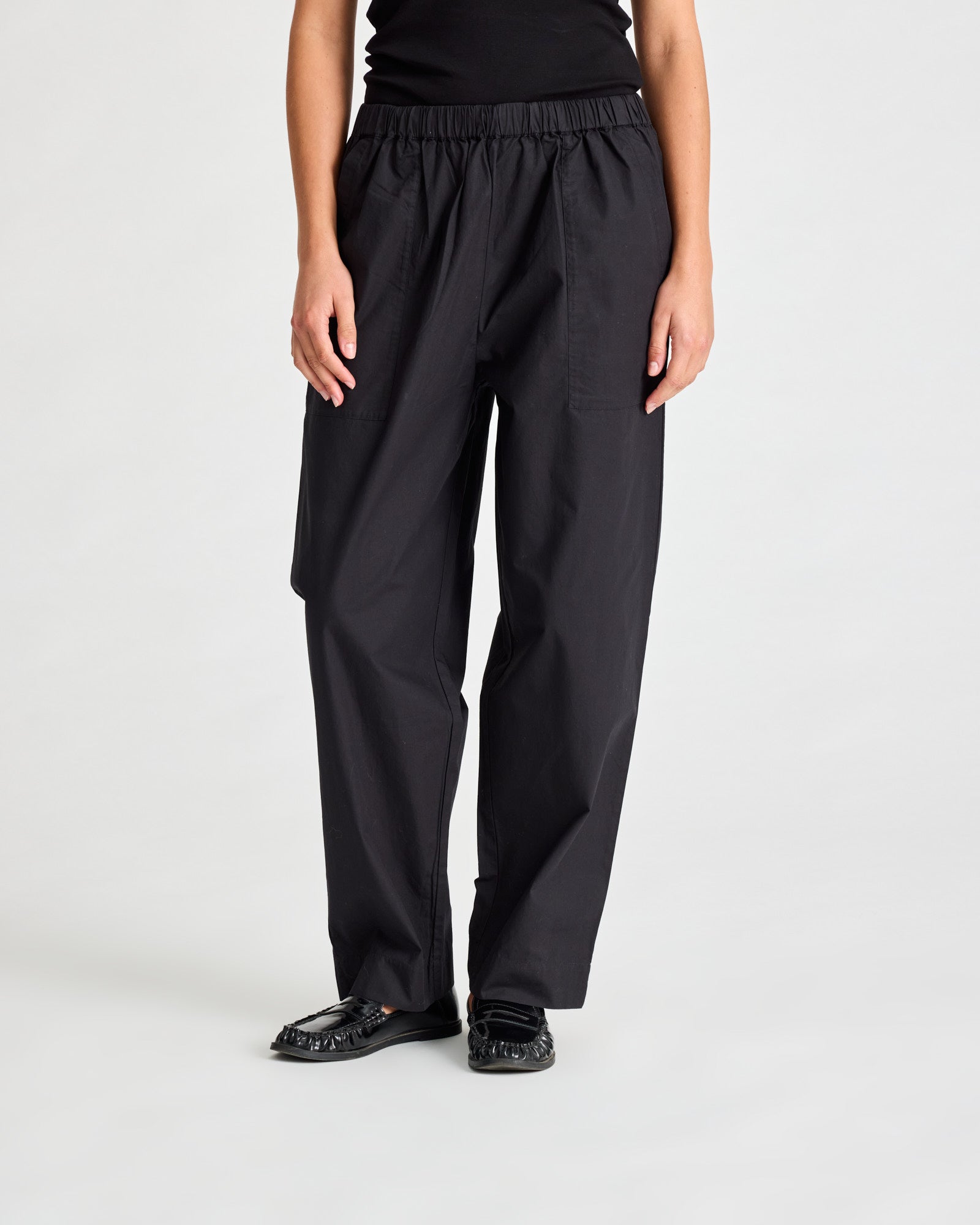 GAI+LISVA Jasmin Poplin Pants GOTS Trousers & Shorts 650 Black