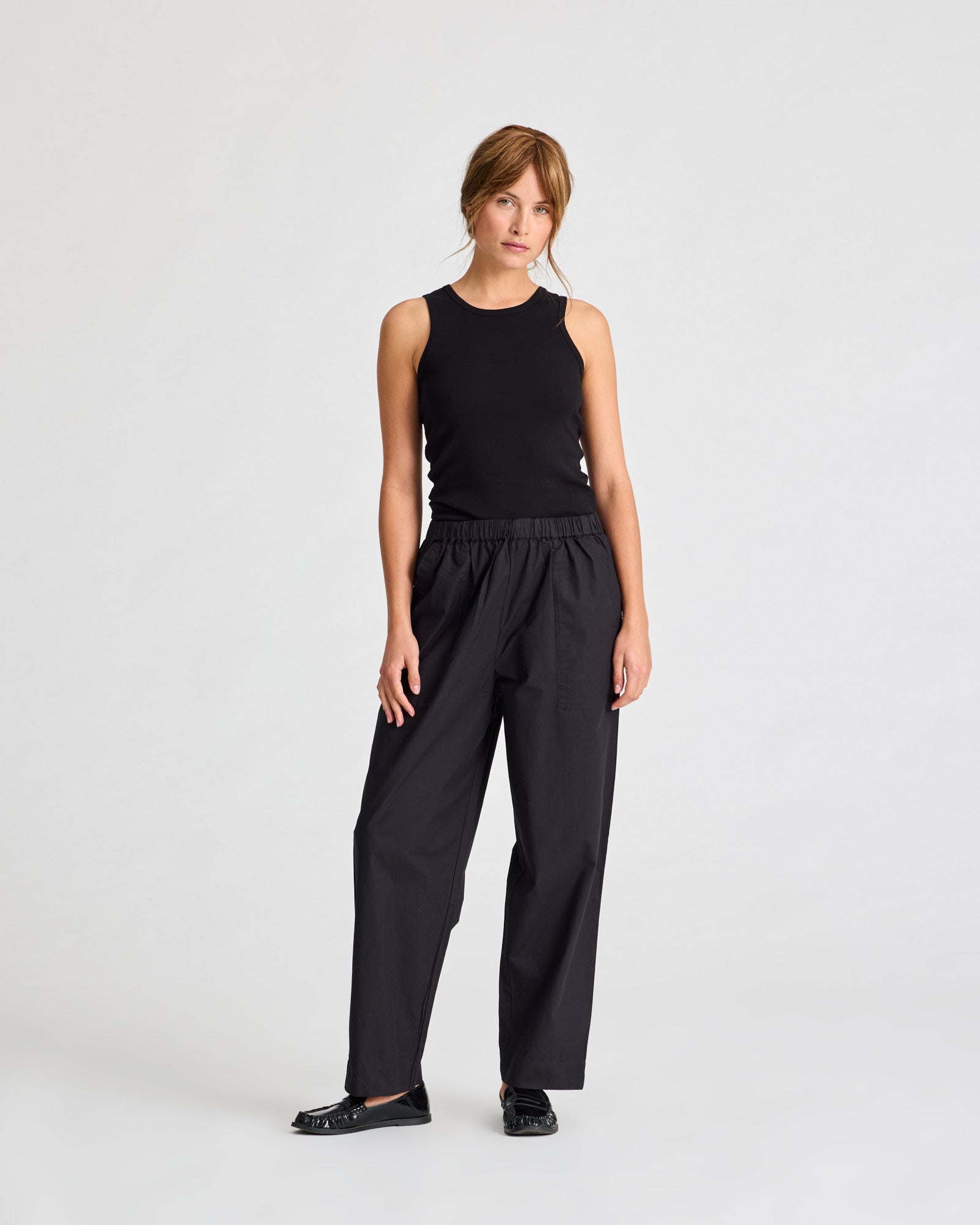 GAI+LISVA Jasmin Poplin Pants GOTS Trousers & Shorts 650 Black