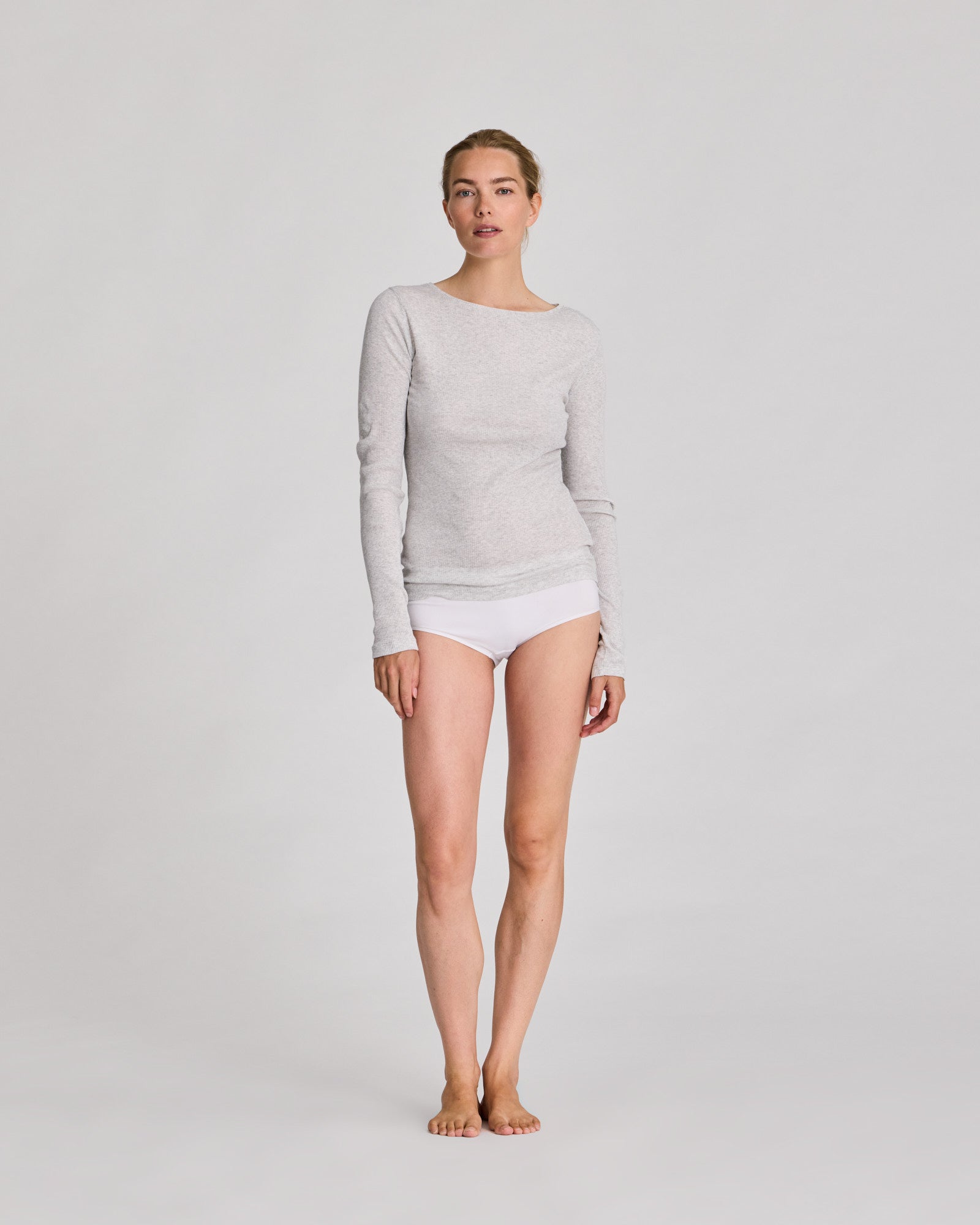 GAI+LISVA Lise Cotton Top Tops & T-shirts 601 Light Grey Melange