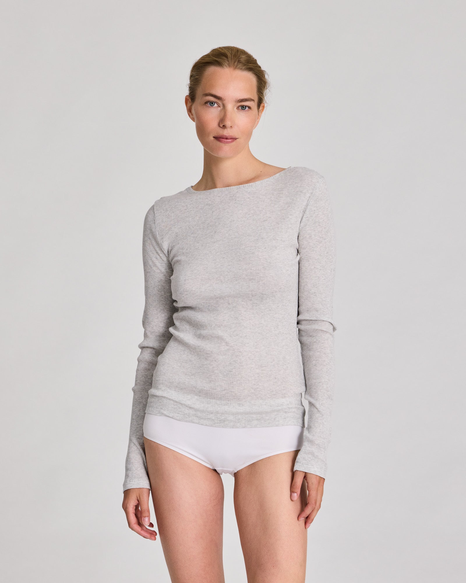 GAI+LISVA Lise Cotton Top Tops & T-shirts 601 Light Grey Melange