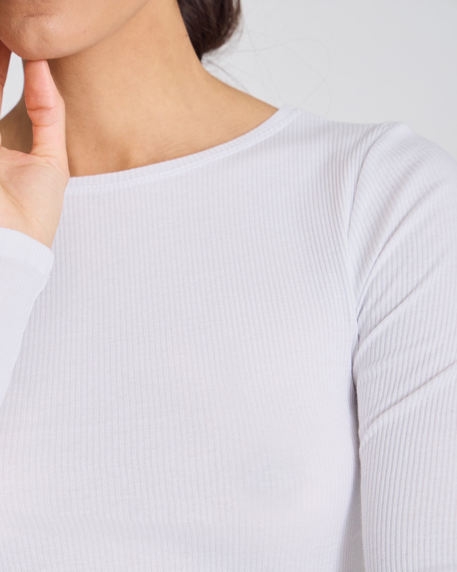 GAI+LISVA Lise Cotton Top 3x2 Rib Knit GOTS Tops & T-shirts 100 White