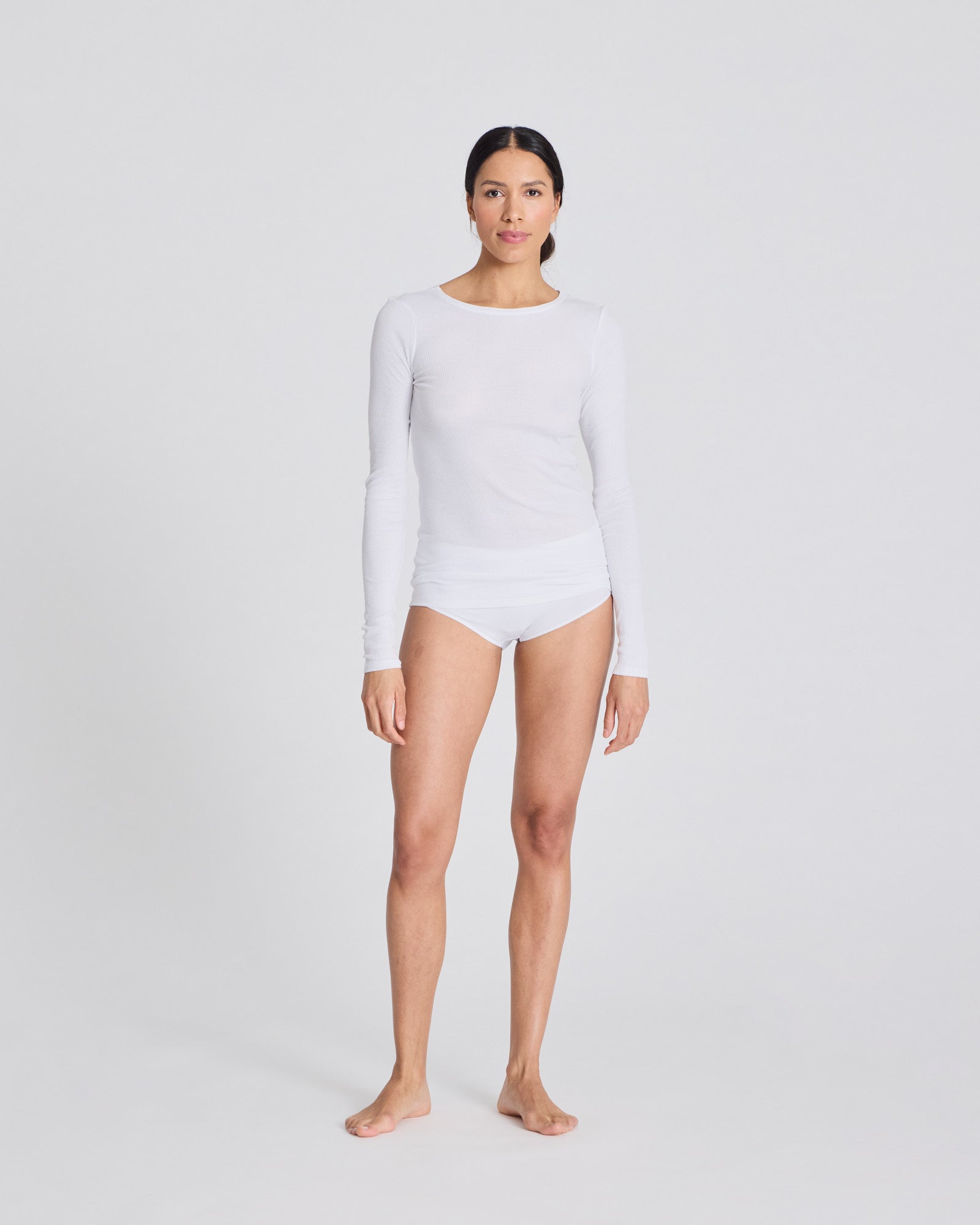 GAI+LISVA Lise Cotton Top 3x2 Rib Knit GOTS Tops & T-shirts 100 White